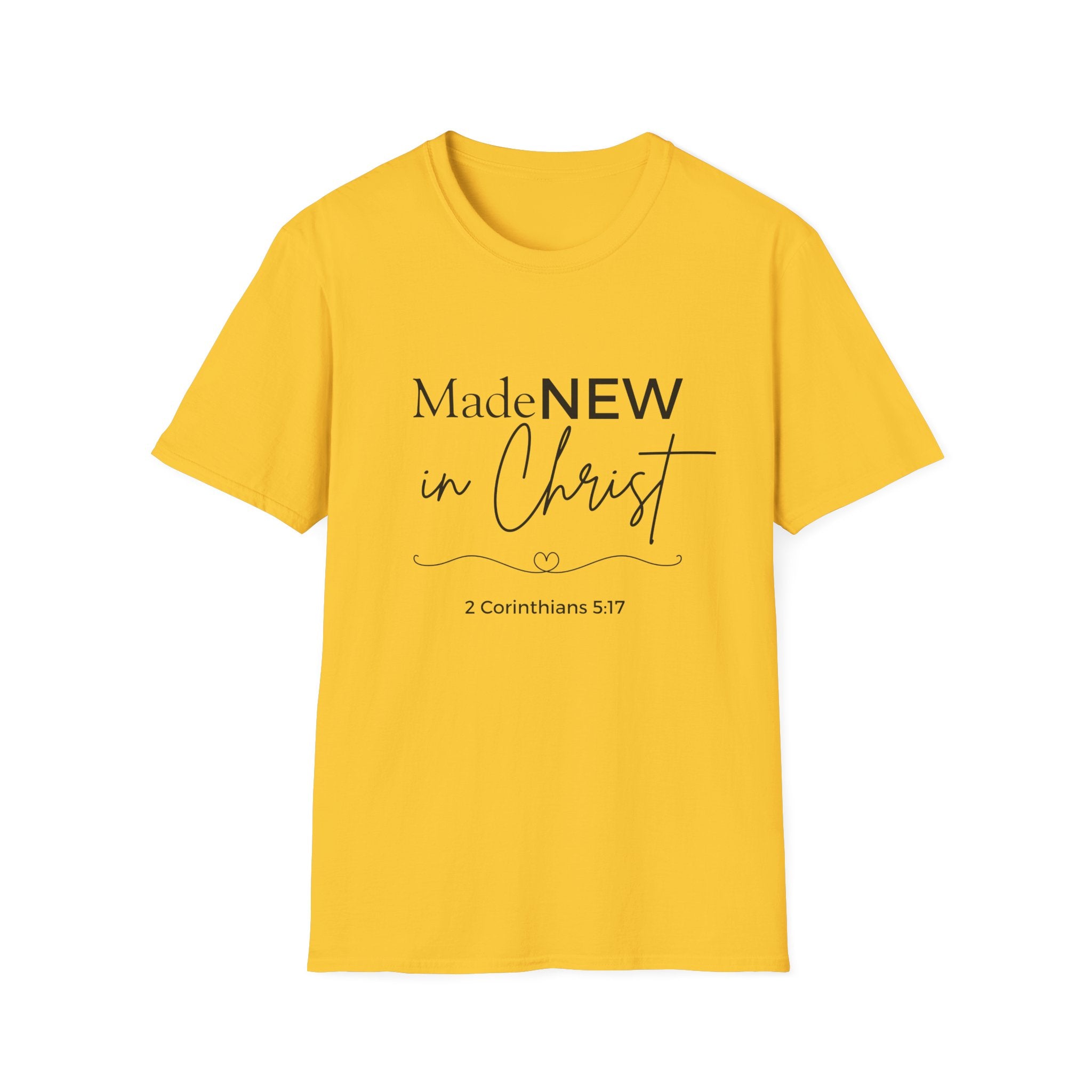 Made NEW in Christ T-Shirt — Christian Faith Bible Verse Shirt (1 Corinthians 5:17)