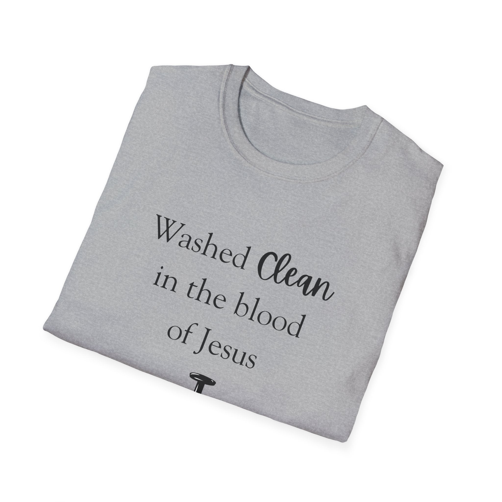 Washed Clean in the Blood of Jesus T-Shirt | Christian Cross Design