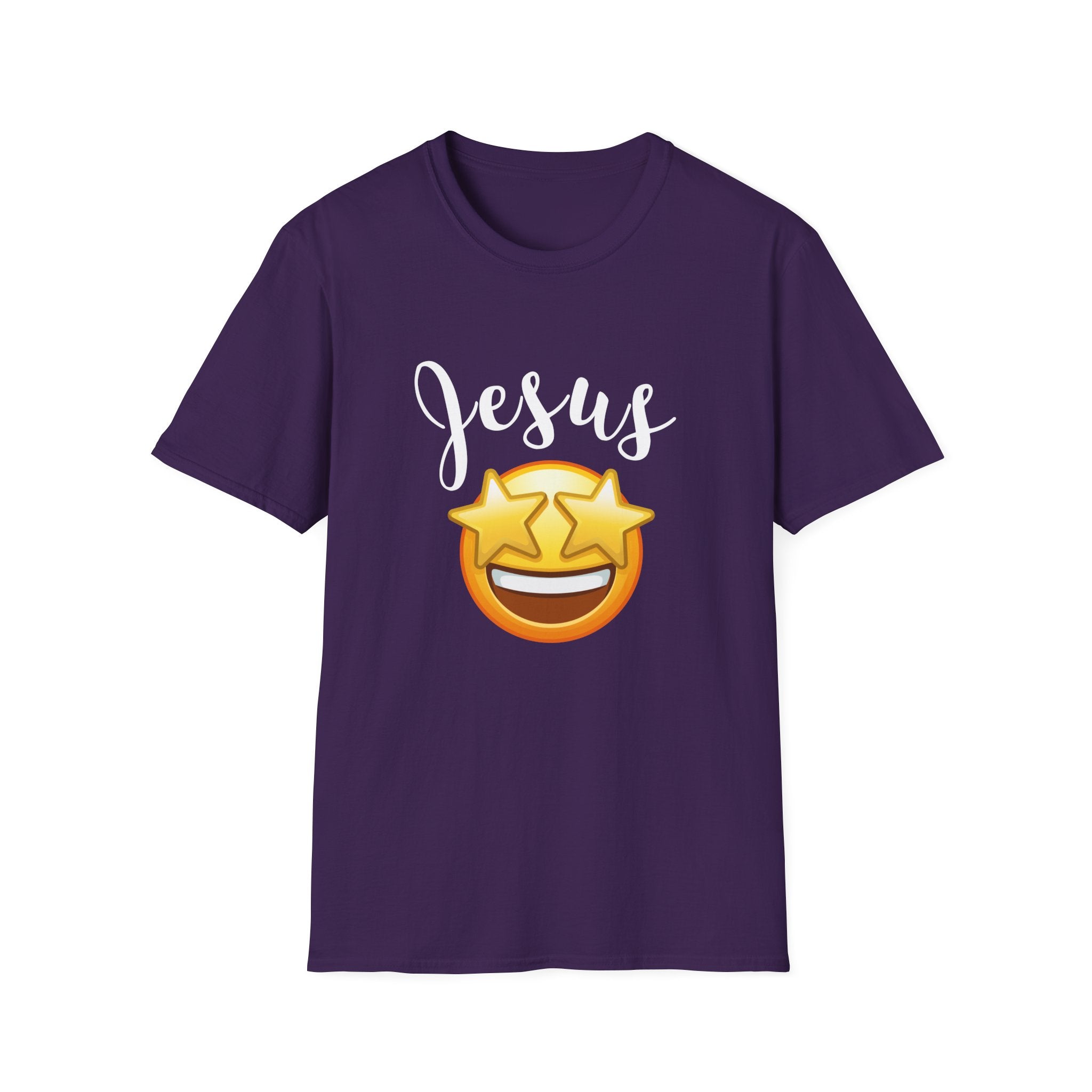 Jesus Emoji Star-Eyes T-Shirt — Casual Christian Faith Tee