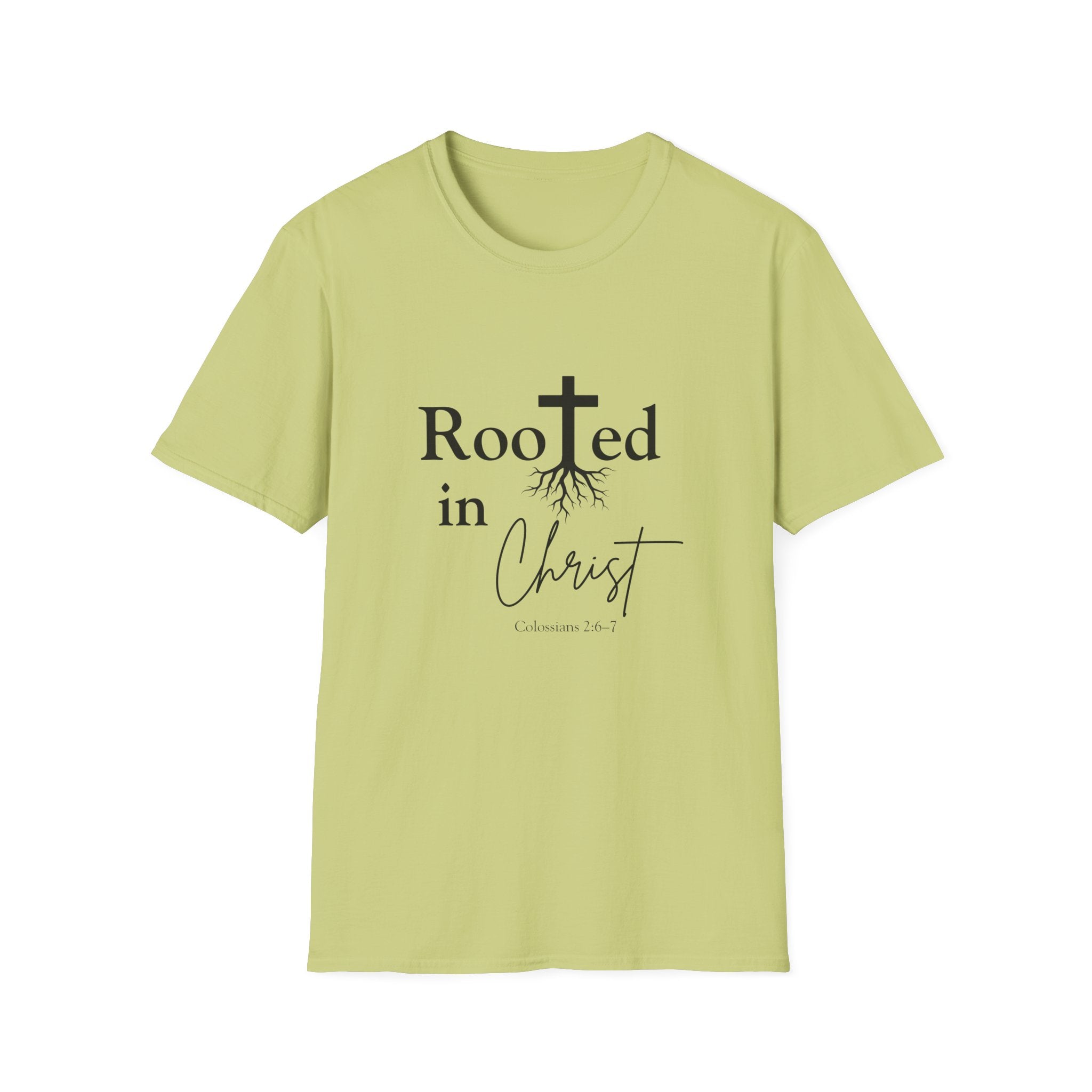 Rooted in Christ Cross & Roots T-Shirt — Christian Faith Tee