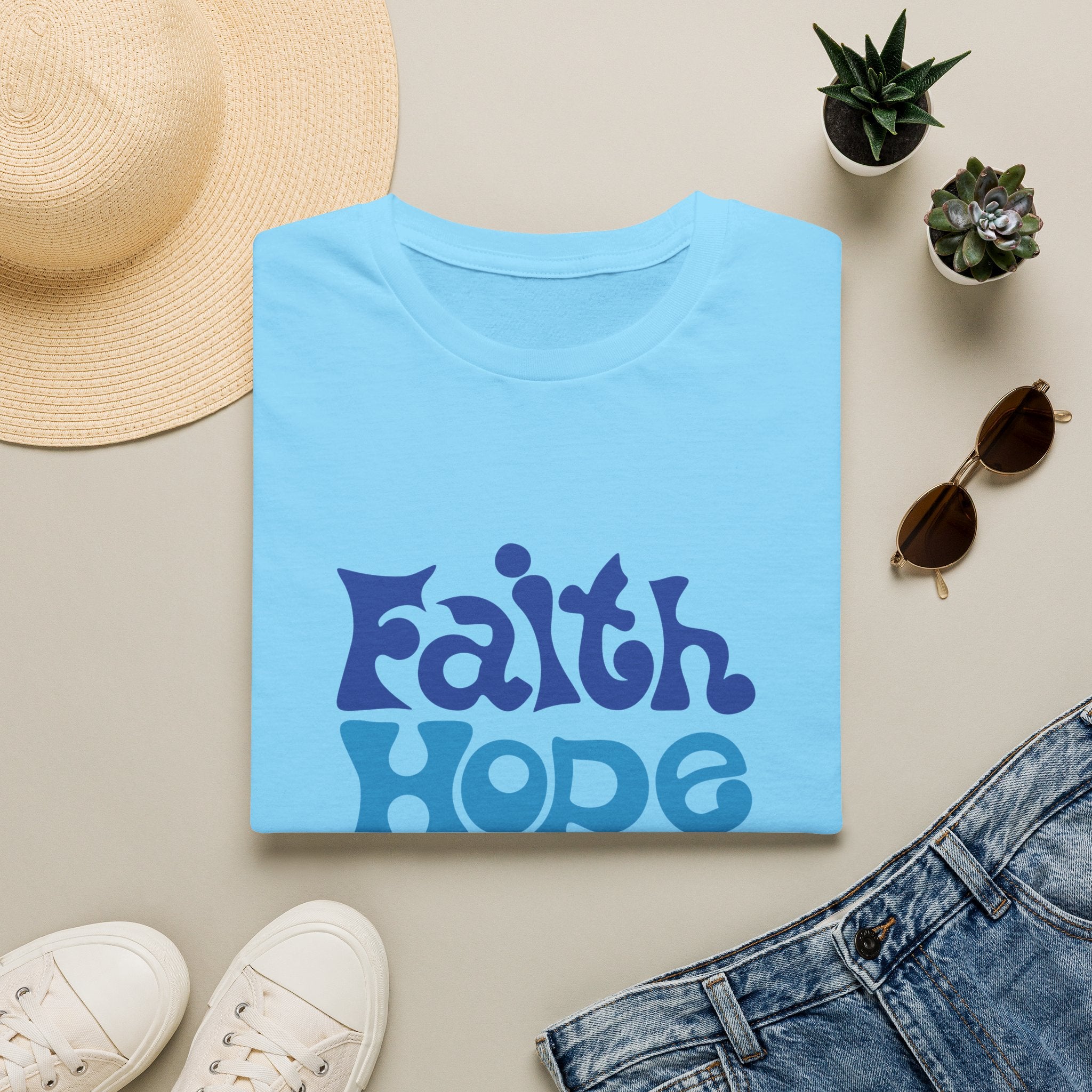 Faith Hope Love T-Shirt — Retro Psychedelic Faith Tee