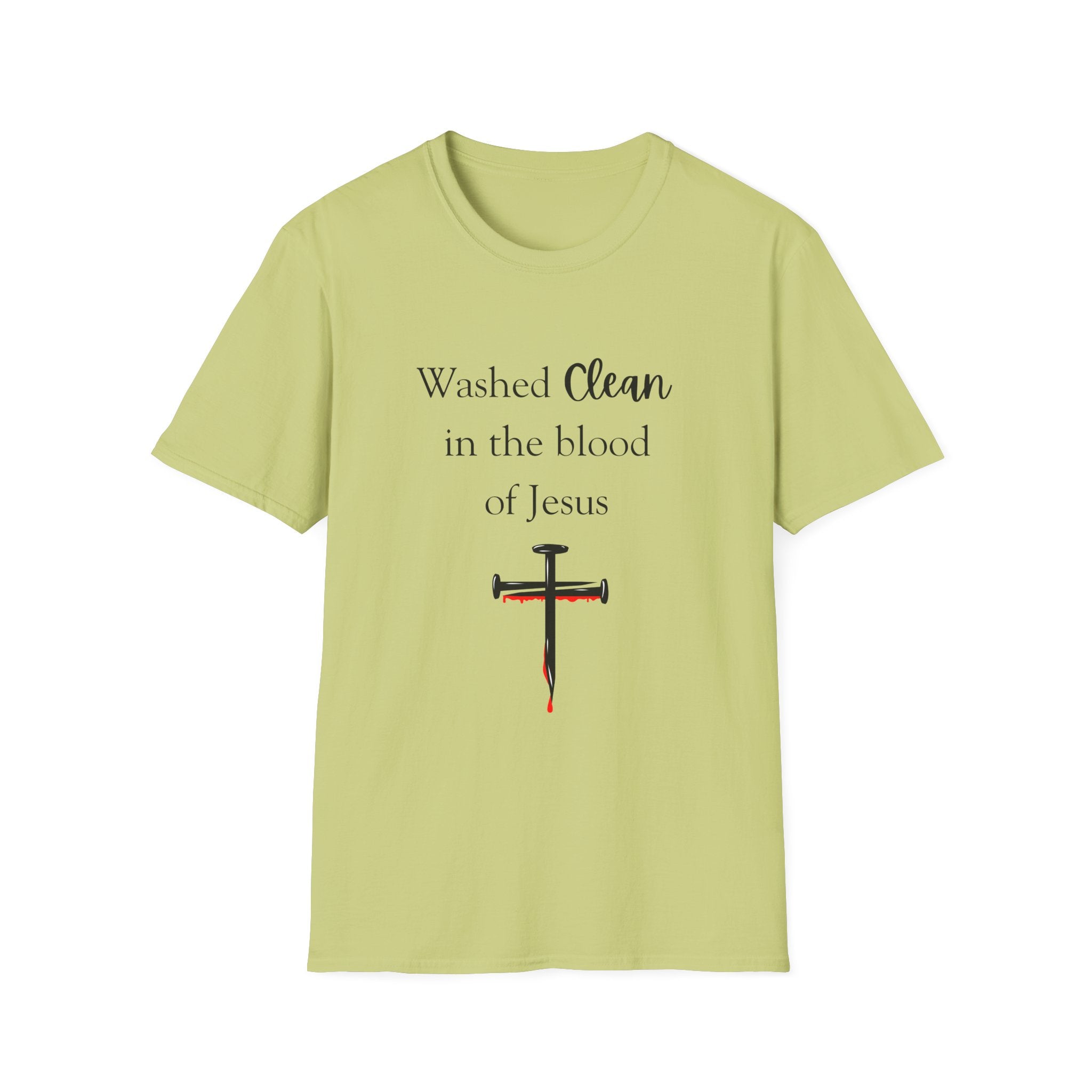 Washed Clean in the Blood of Jesus T-Shirt | Christian Cross Design