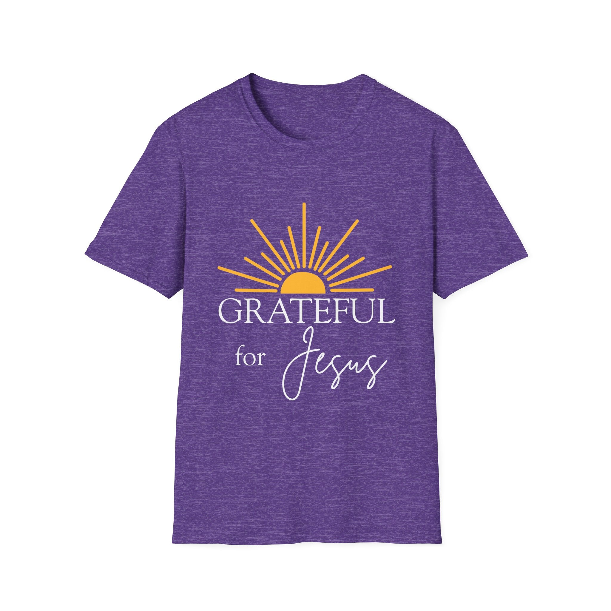 Grateful for Jesus Sunrise T-Shirt | Yellow Half Sun Graphic, Jesus Tee