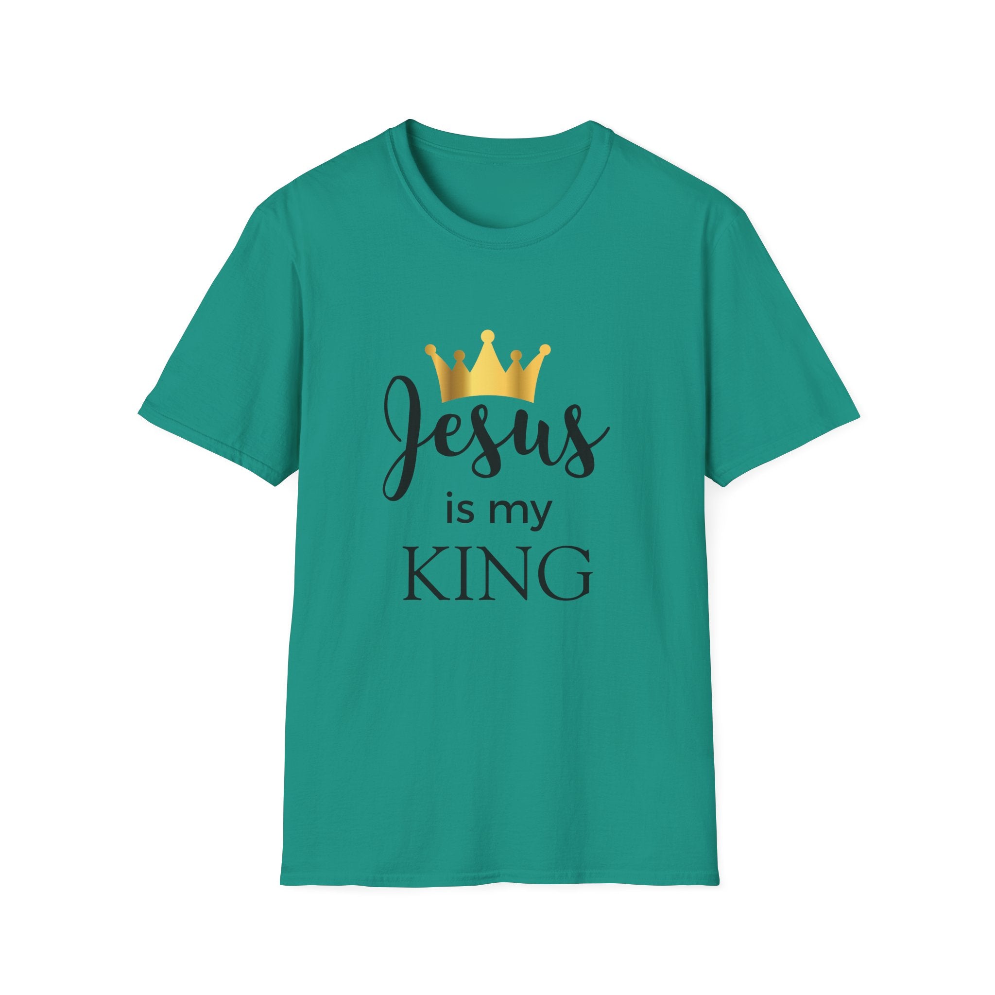 Jesus Is My King T-Shirt — Christian Faith Tee with Gold Crown