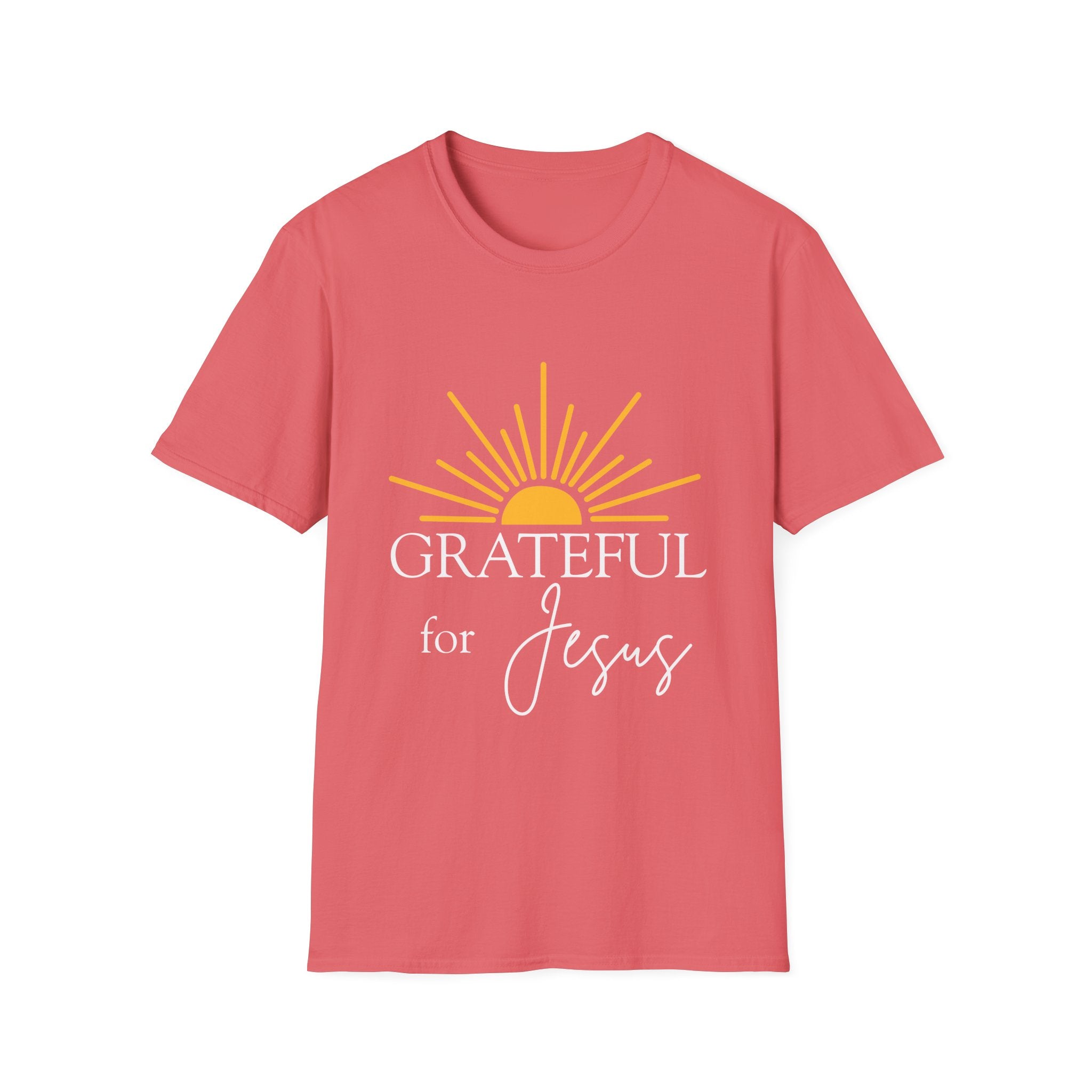 Grateful for Jesus Sunrise T-Shirt | Yellow Half Sun Graphic, Jesus Tee