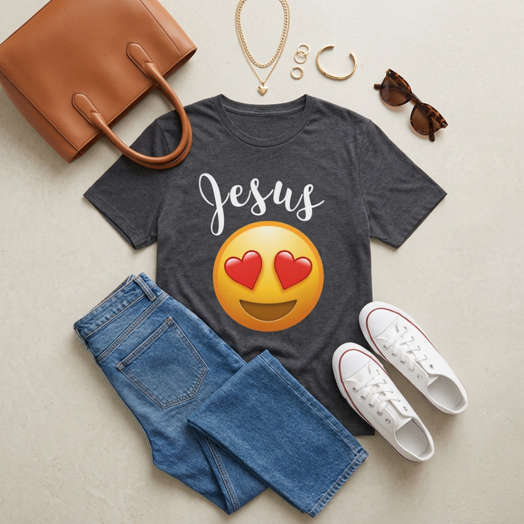 Heart Eyes for Jesus Emoji T-Shirt — Love Reaction Tee