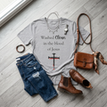 Washed Clean in the Blood of Jesus T-Shirt | Christian Cross Design