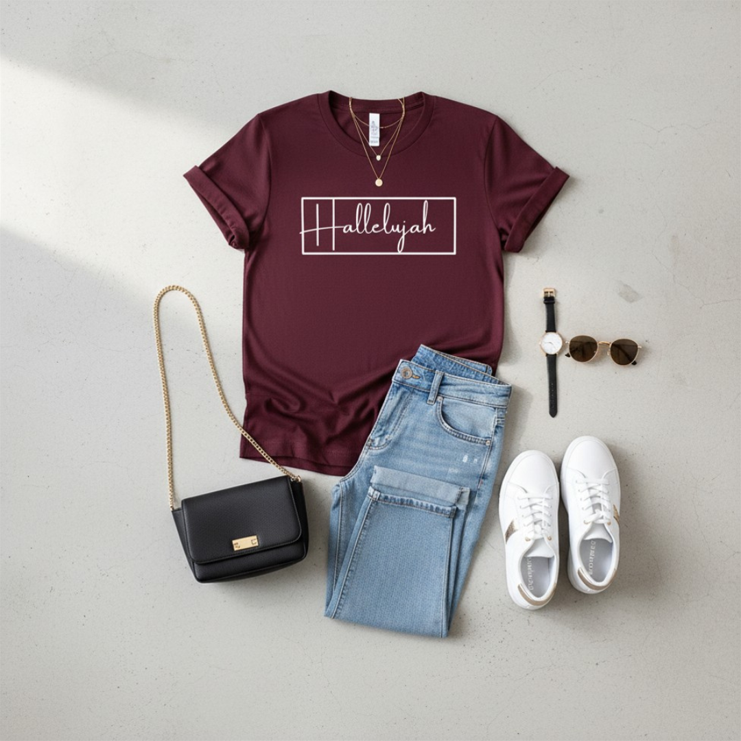 Hallelujah Graphic T-Shirt — Christian Faith Tee for Easter & Everyday