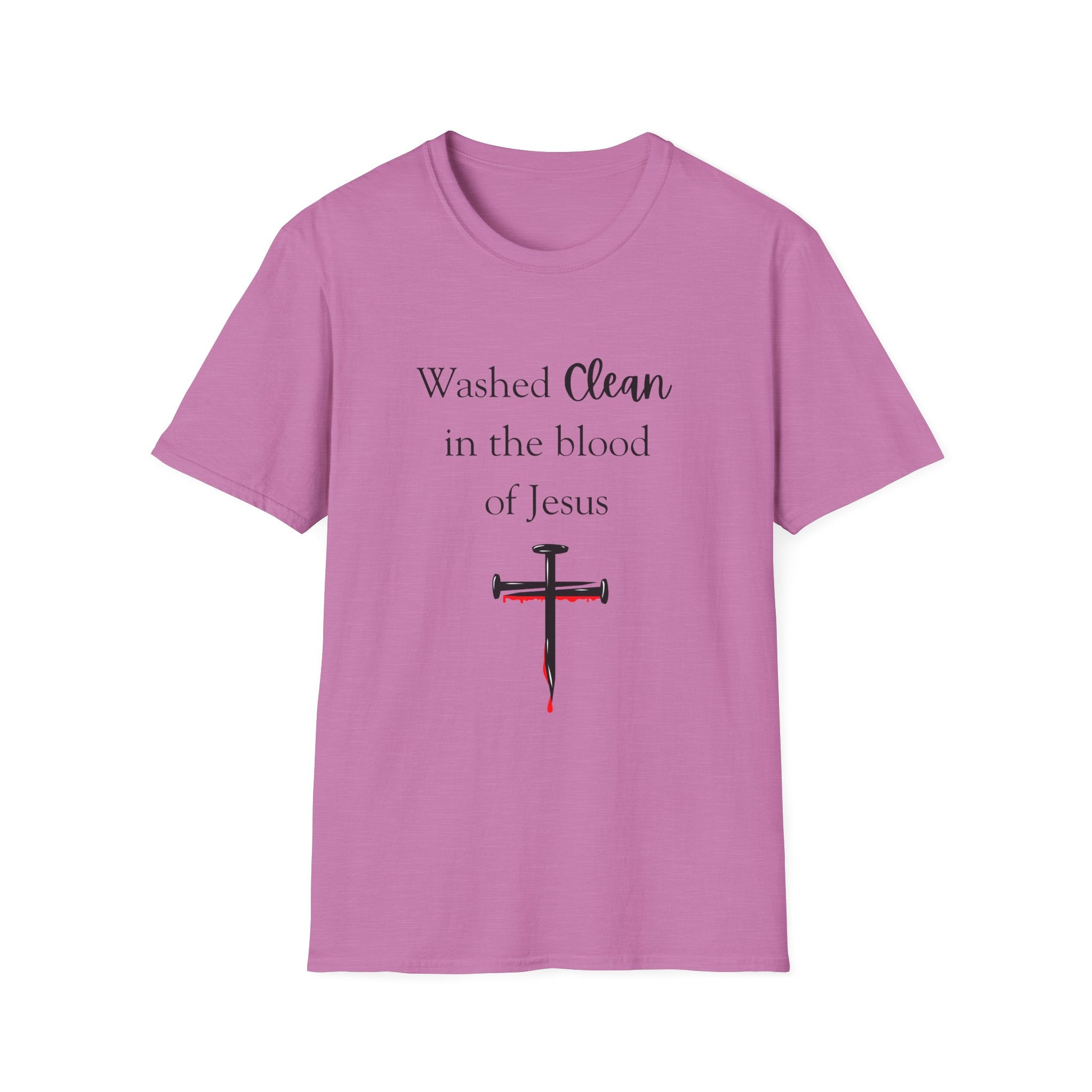 Washed Clean in the Blood of Jesus T-Shirt | Christian Cross Design