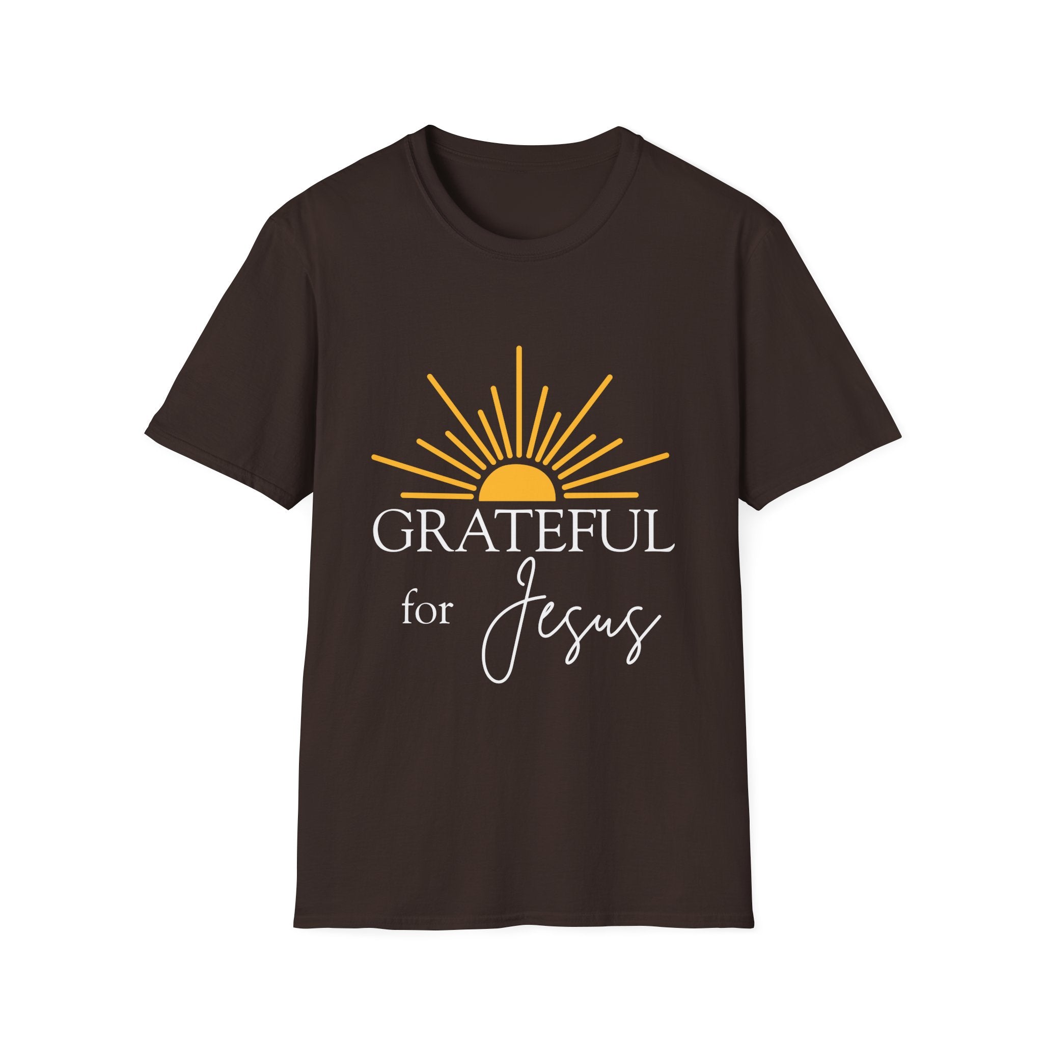 Grateful for Jesus Sunrise T-Shirt | Yellow Half Sun Graphic, Jesus Tee