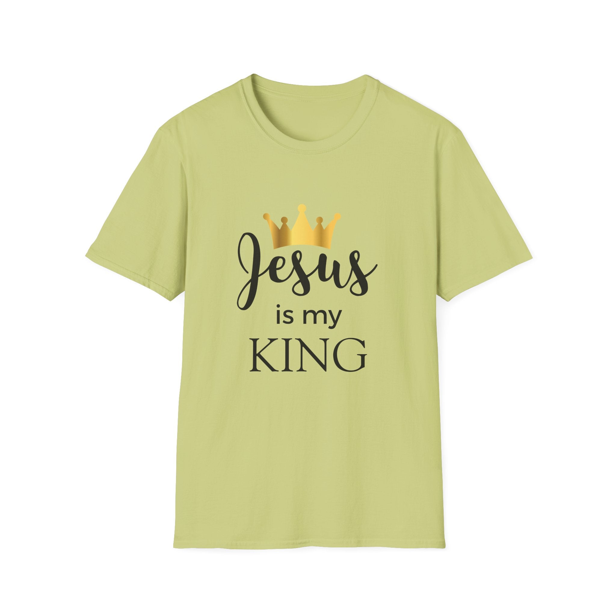 Jesus Is My King T-Shirt — Christian Faith Tee with Gold Crown