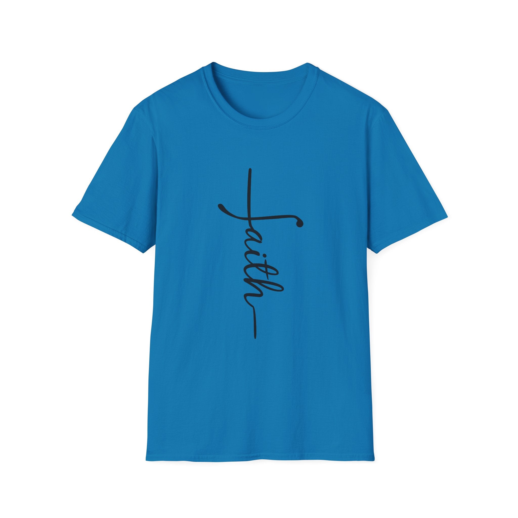 Faith Script T-Shirt — Vertical Handwritten Faith Tee