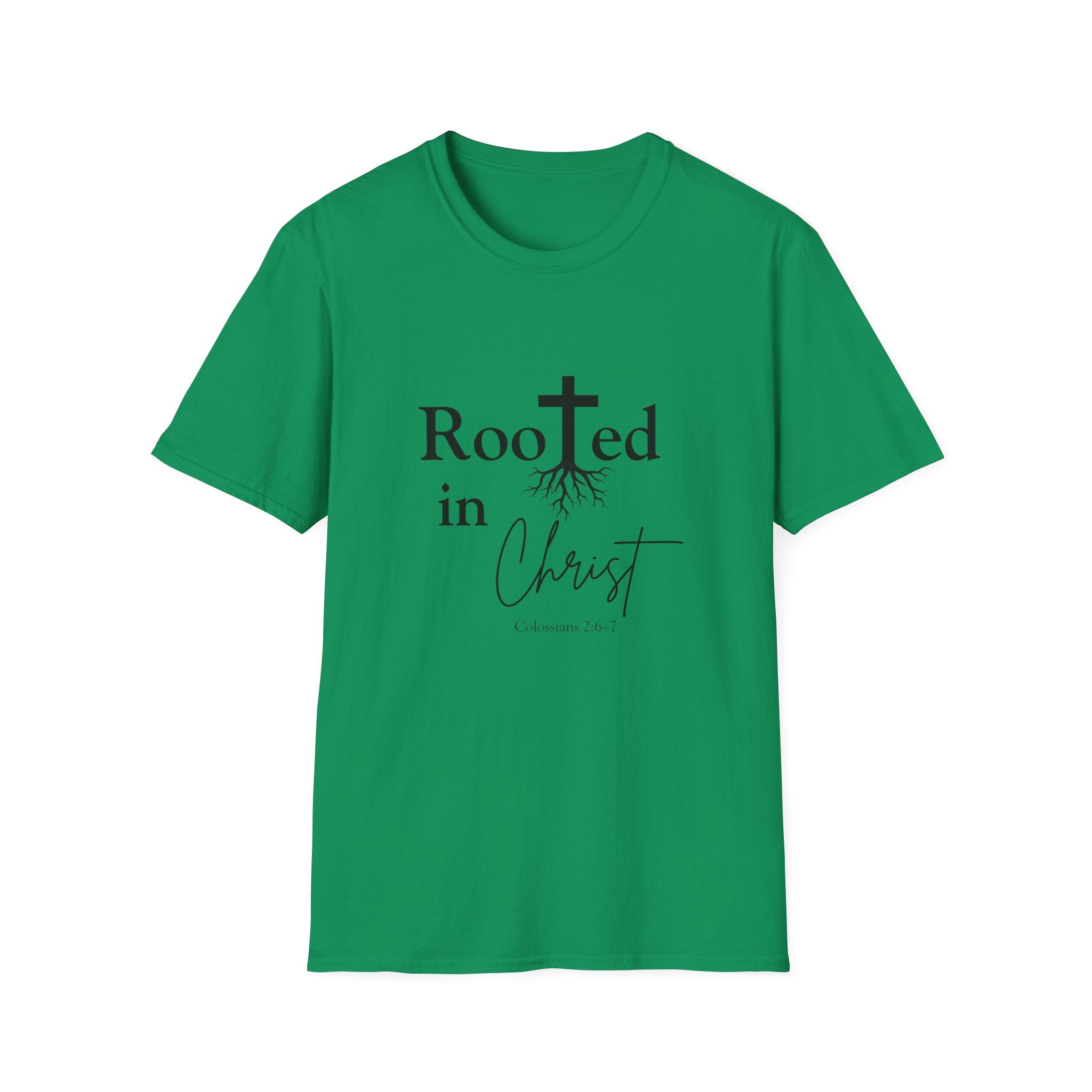 Rooted in Christ Cross & Roots T-Shirt — Christian Faith Tee