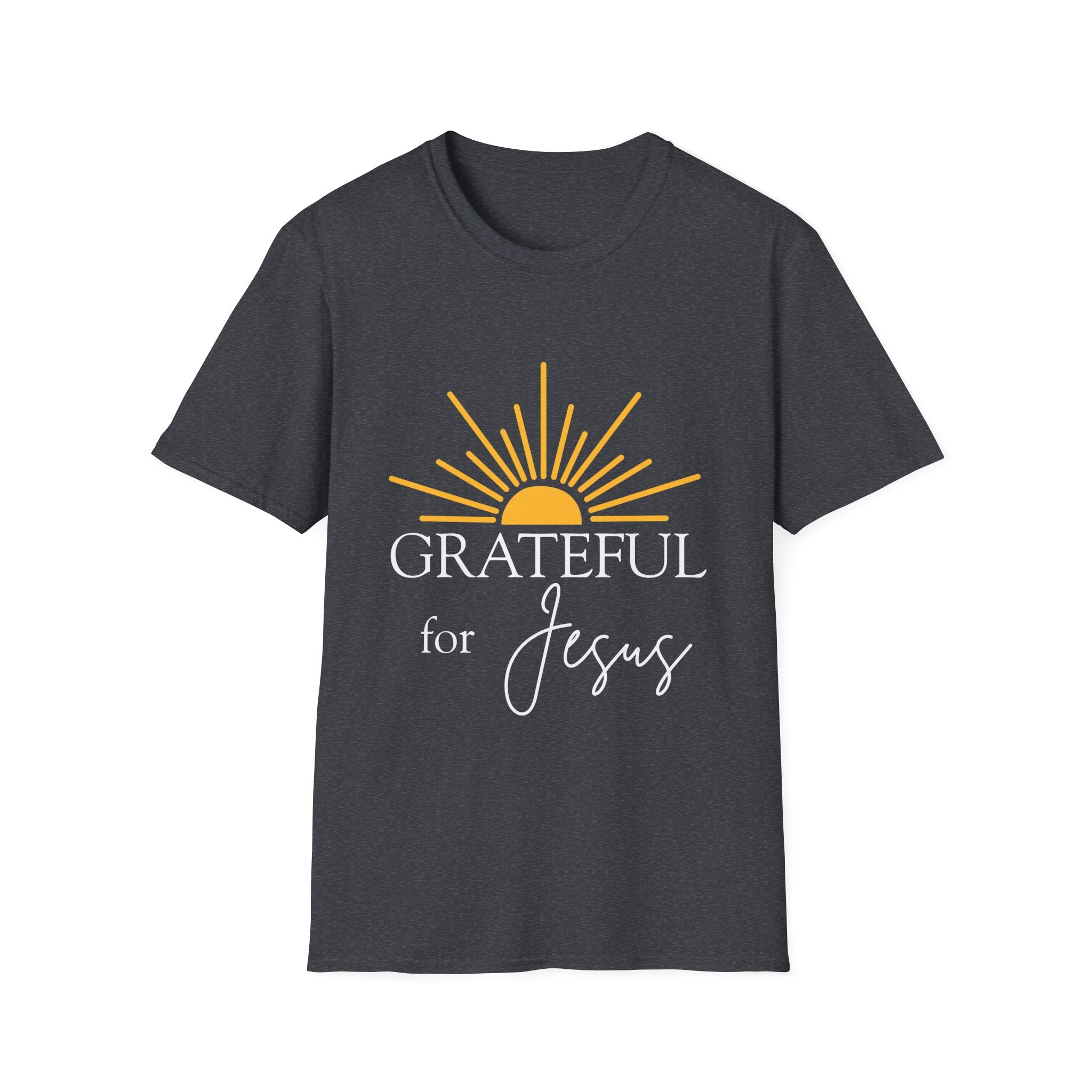 Grateful for Jesus Sunrise T-Shirt | Yellow Half Sun Graphic, Jesus Tee
