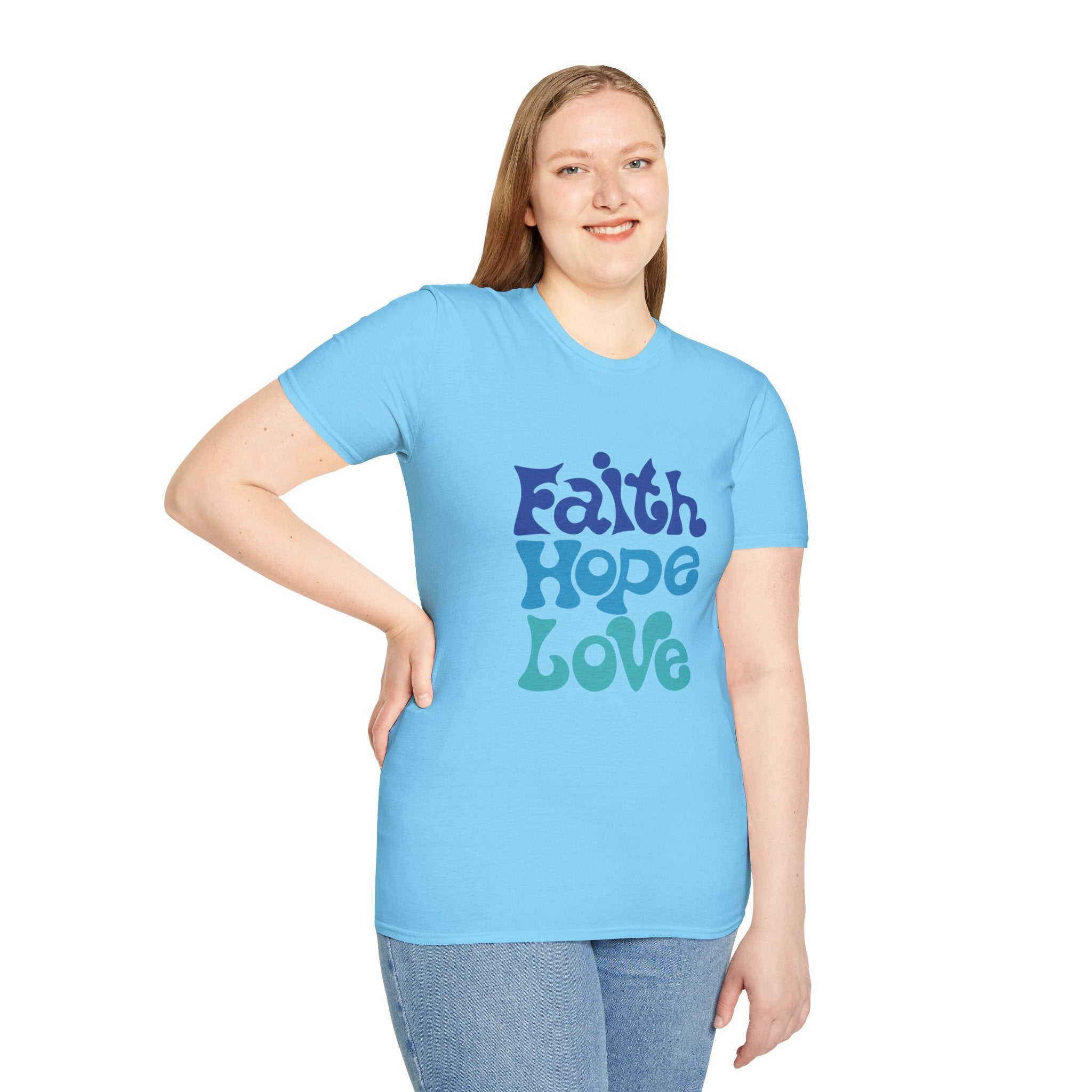 Faith Hope Love T-Shirt — Retro Psychedelic Faith Tee