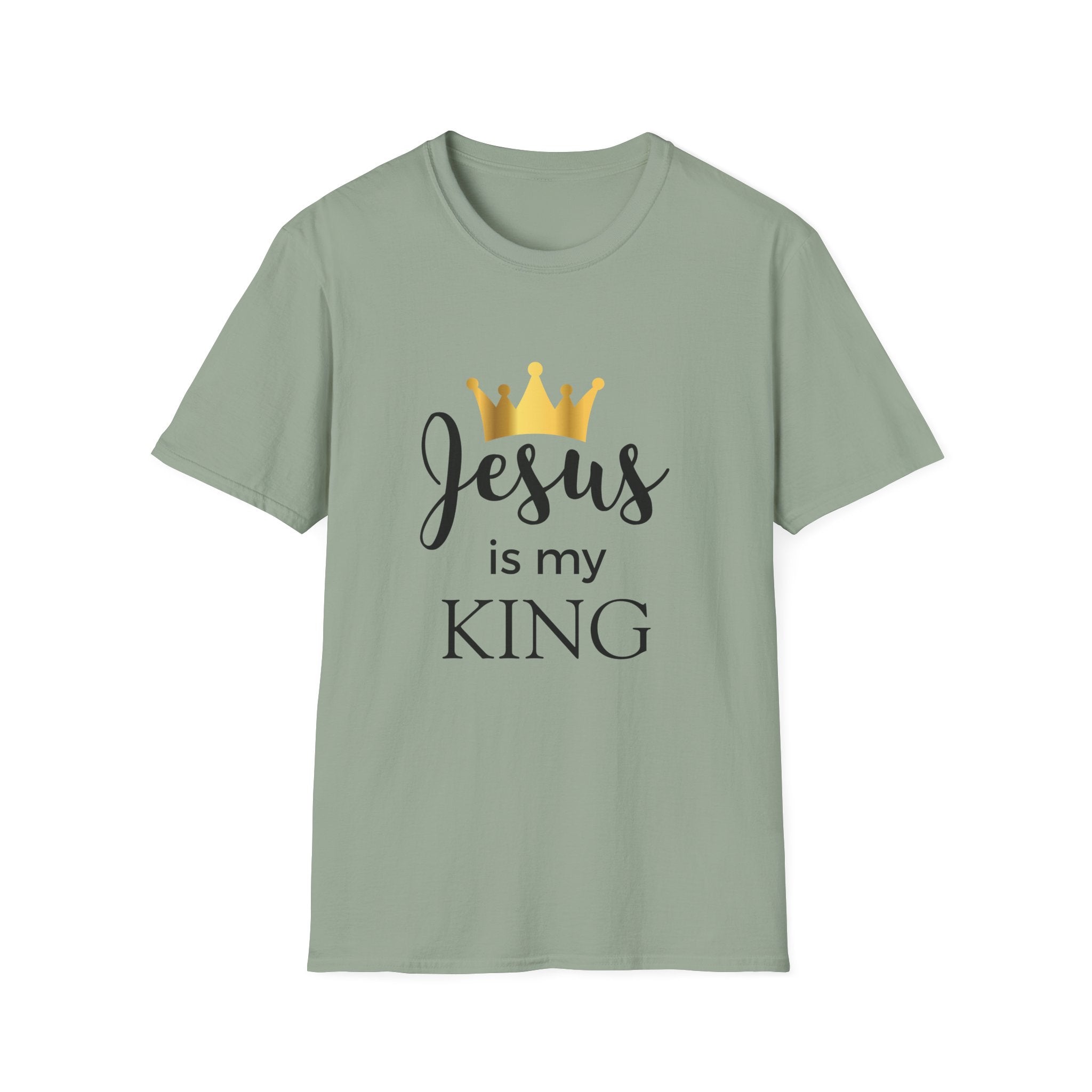 Jesus Is My King T-Shirt — Christian Faith Tee with Gold Crown