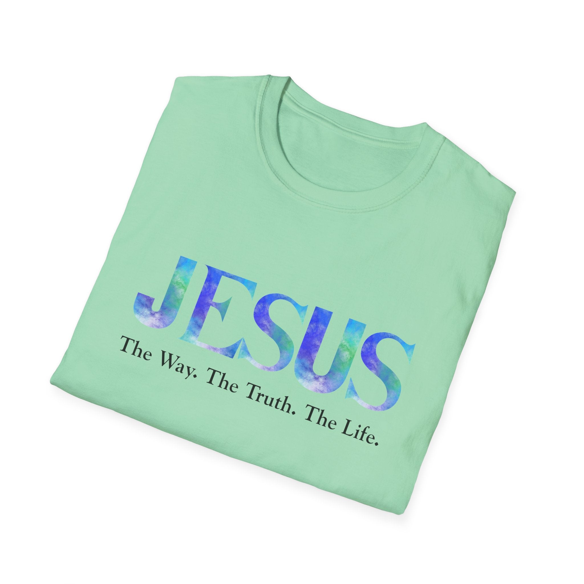 Jesus Watercolor Tee — "The Way. The Truth. The Life." Christian T-Shirt