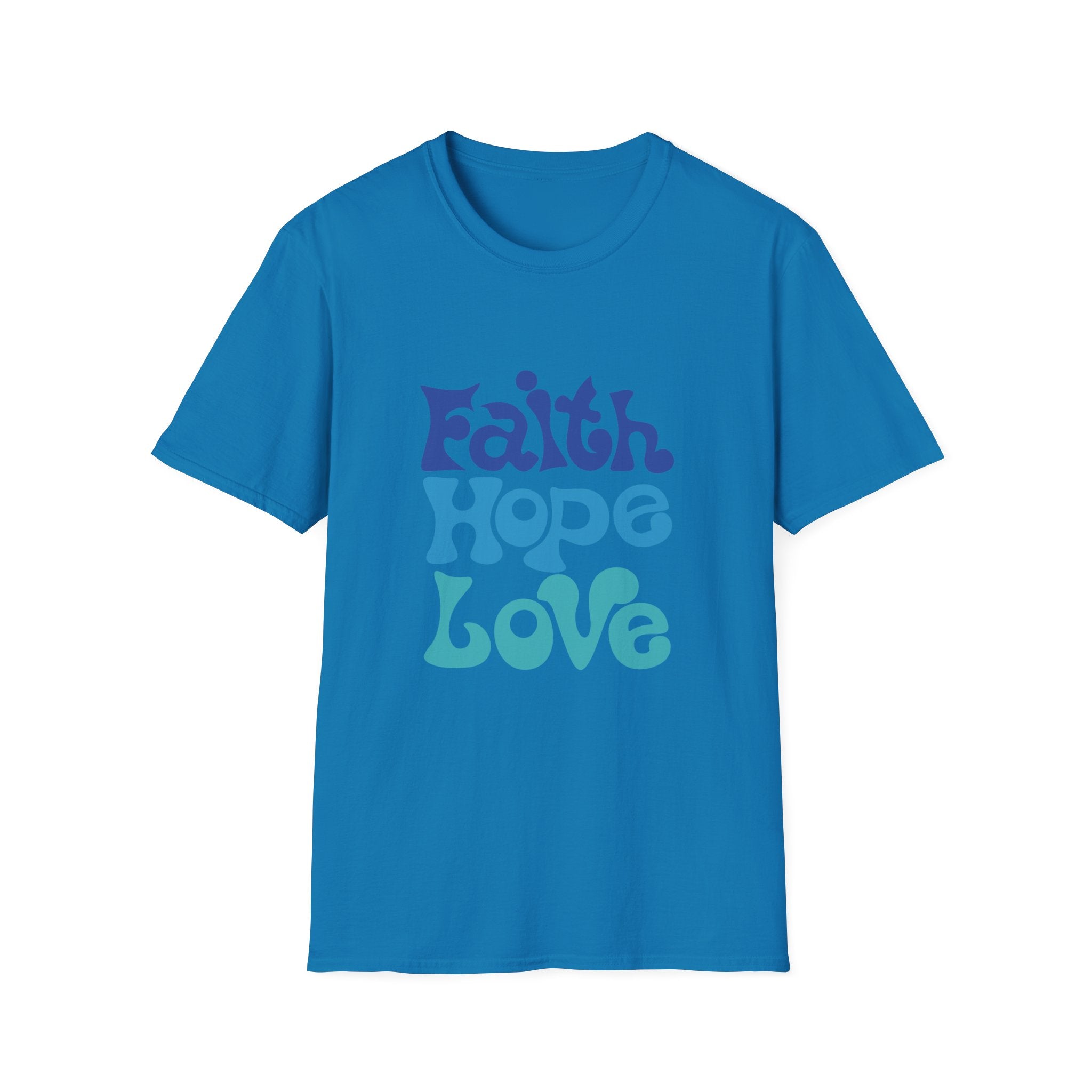 Faith Hope Love T-Shirt — Retro Psychedelic Faith Tee