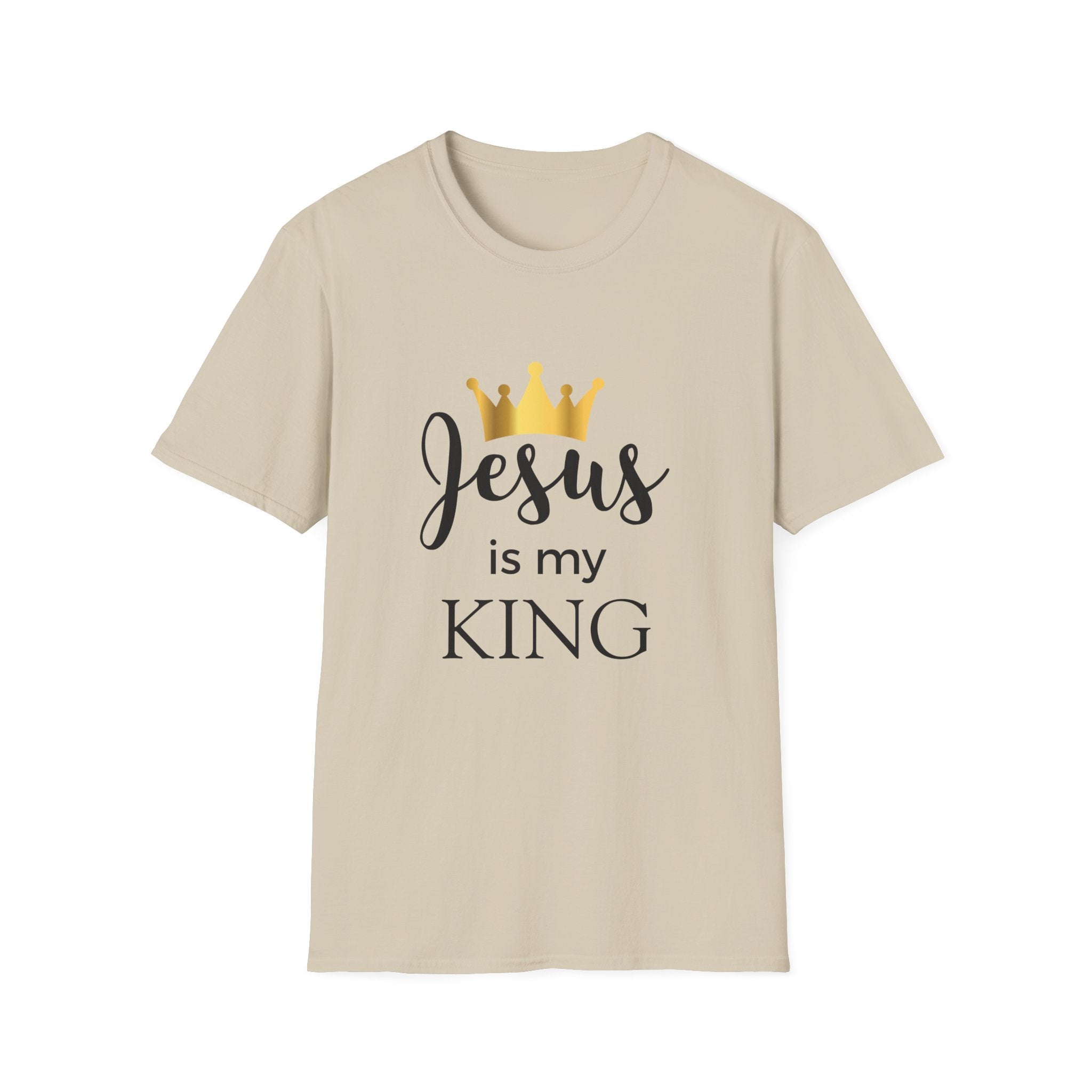 Jesus Is My King T-Shirt — Christian Faith Tee with Gold Crown