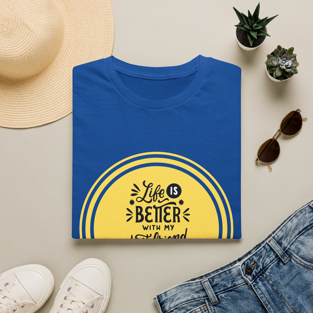 Christian T‑Shirt – “Life Is Better With My Best Friend Jesus” Yellow Circle Tee