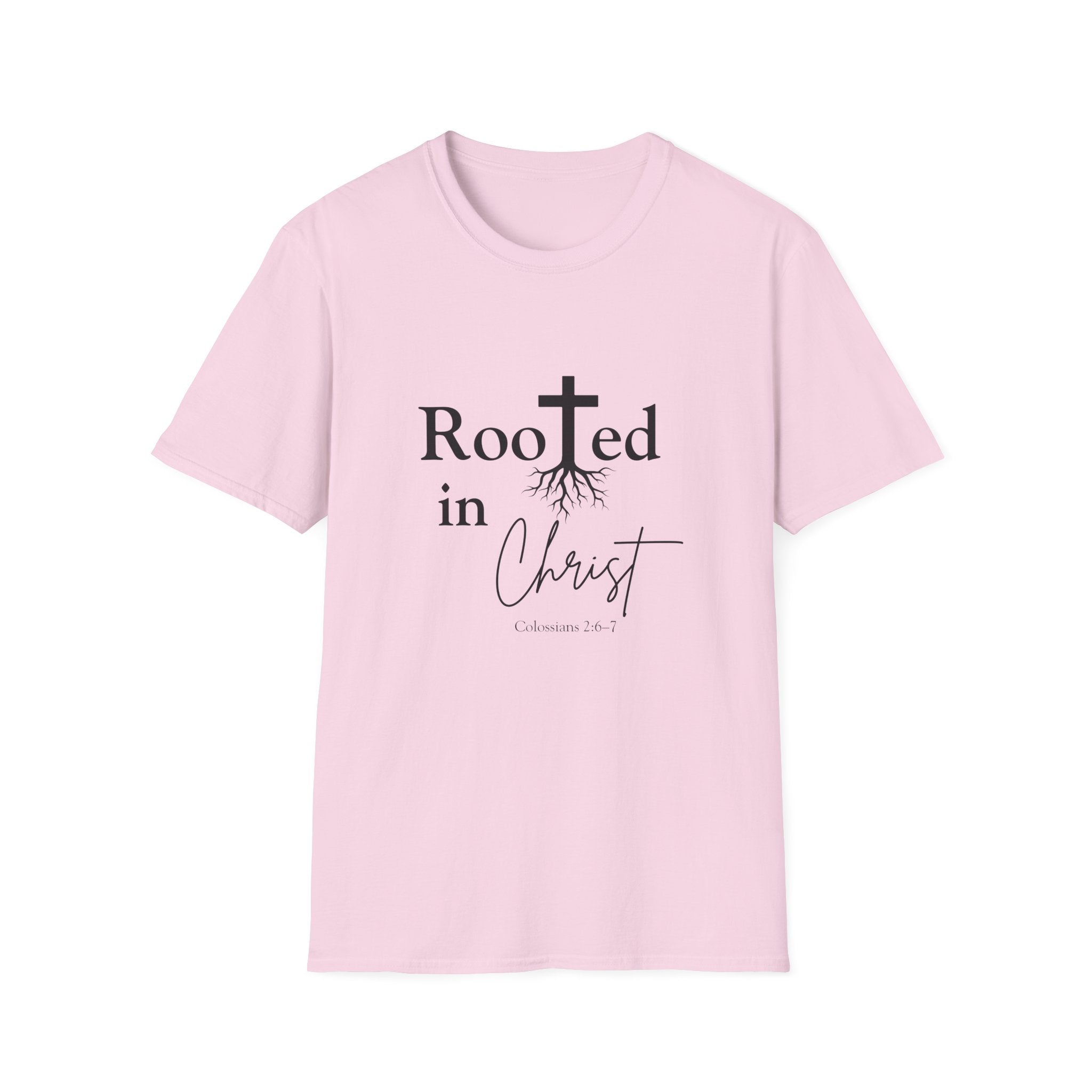 Rooted in Christ Cross & Roots T-Shirt — Christian Faith Tee
