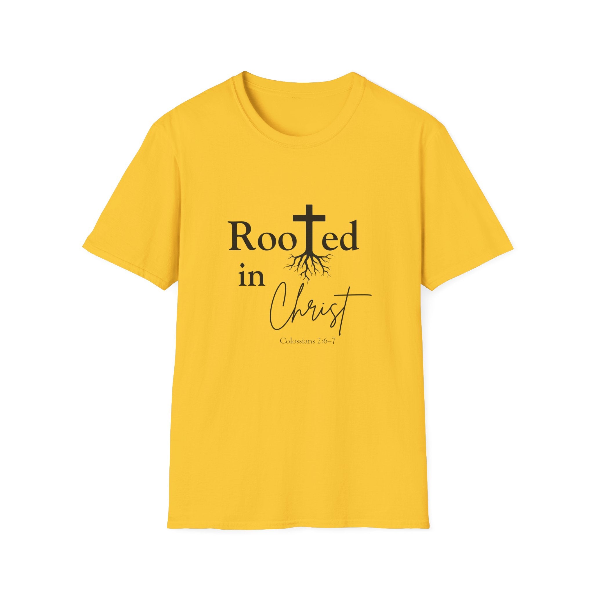 Rooted in Christ Cross & Roots T-Shirt — Christian Faith Tee