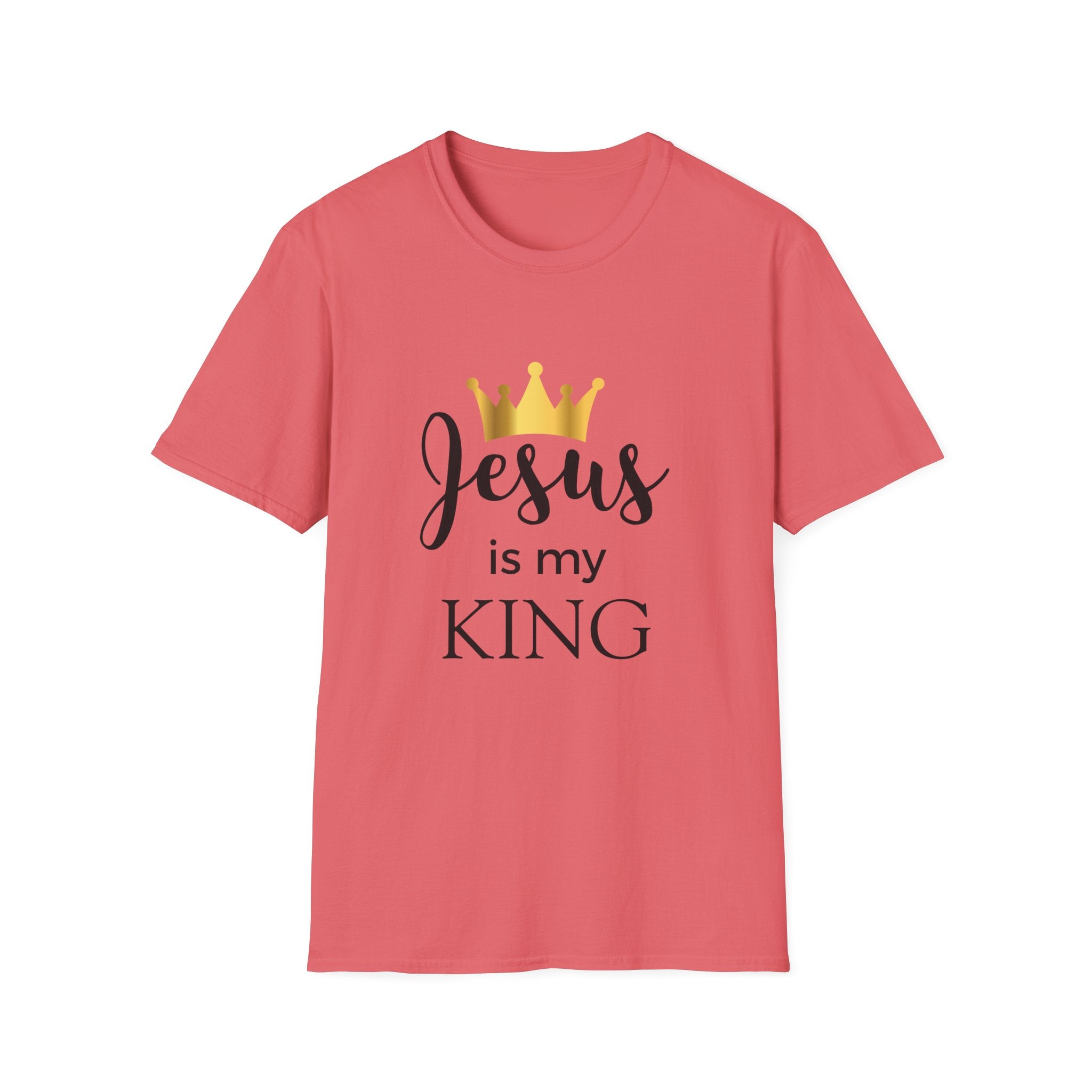 Jesus Is My King T-Shirt — Christian Faith Tee with Gold Crown
