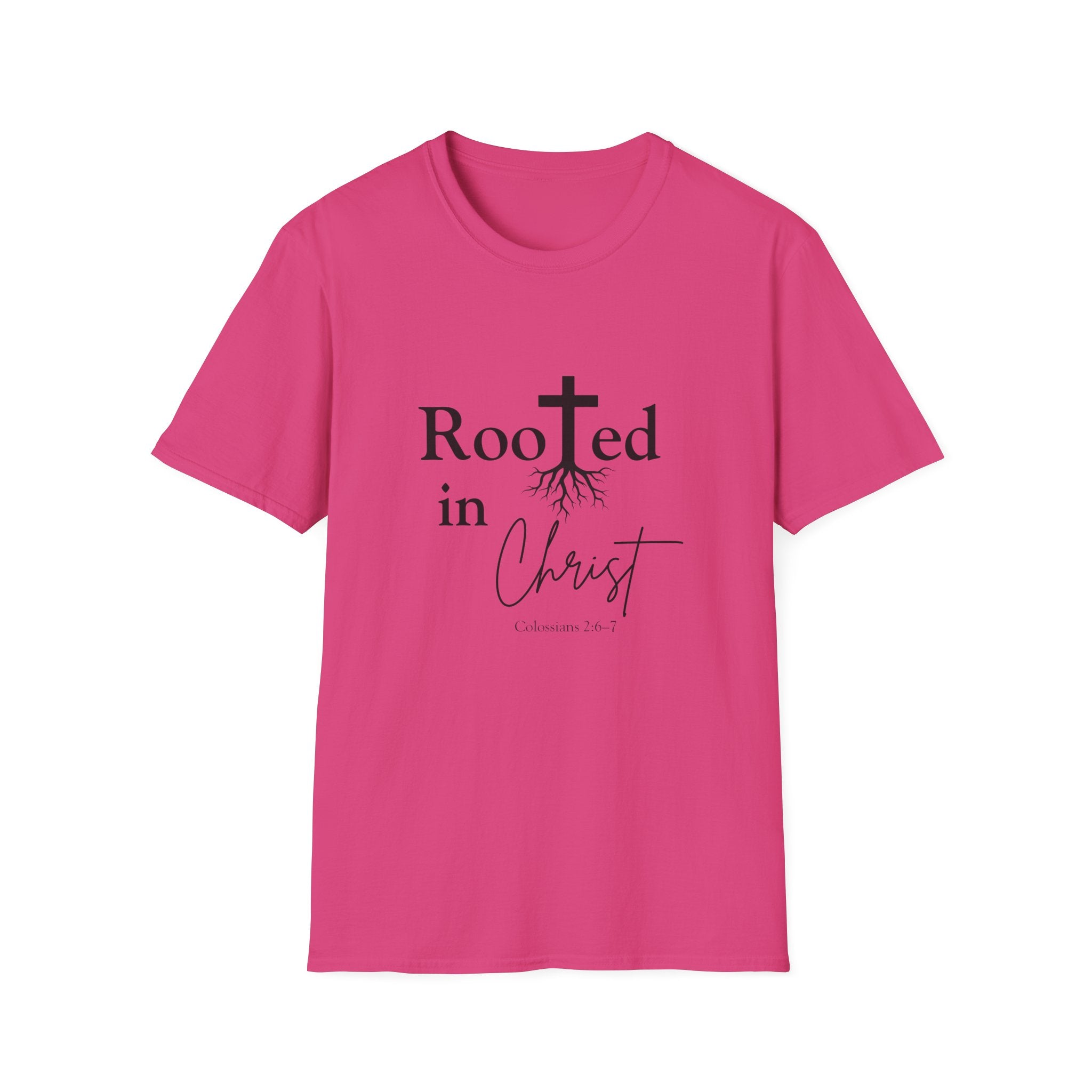 Rooted in Christ Cross & Roots T-Shirt — Christian Faith Tee