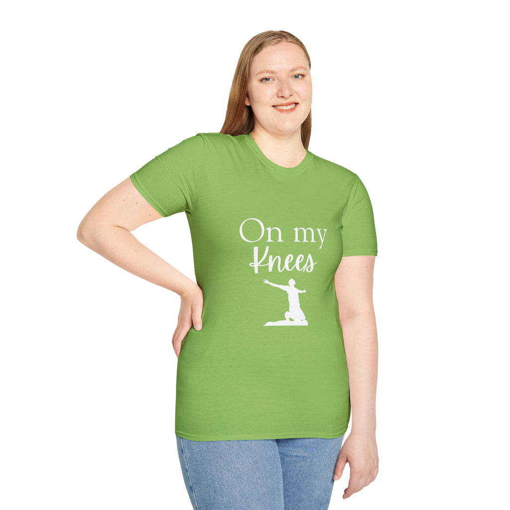 On My Knees Worship God T-Shirt | Live Your Faith Religious Christian Tee