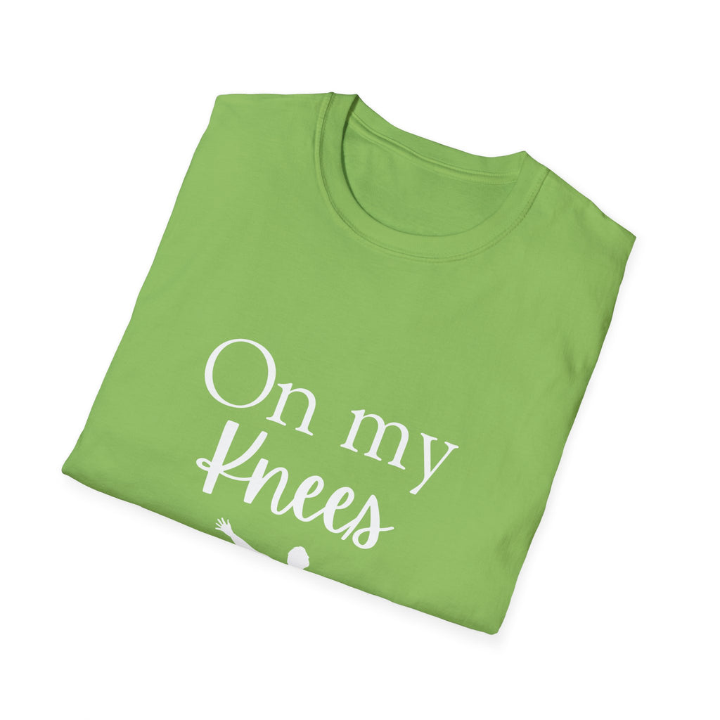 On My Knees Worship God T-Shirt | Live Your Faith Religious Christian Tee