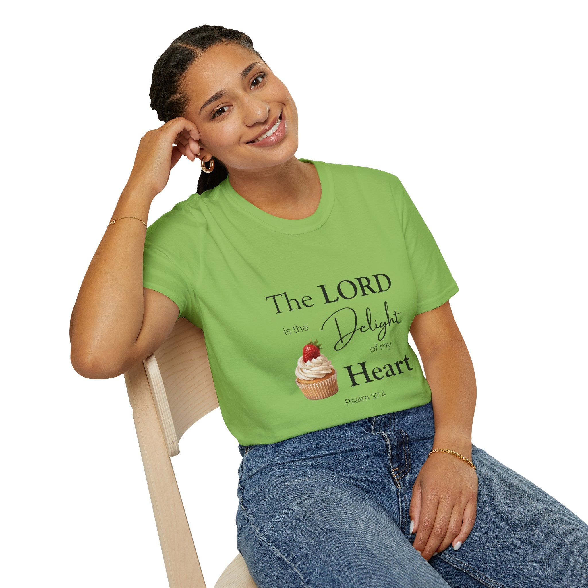 Faith Tee — “The LORD is the Delight of my Heart” Christian Graphic T-Shirt