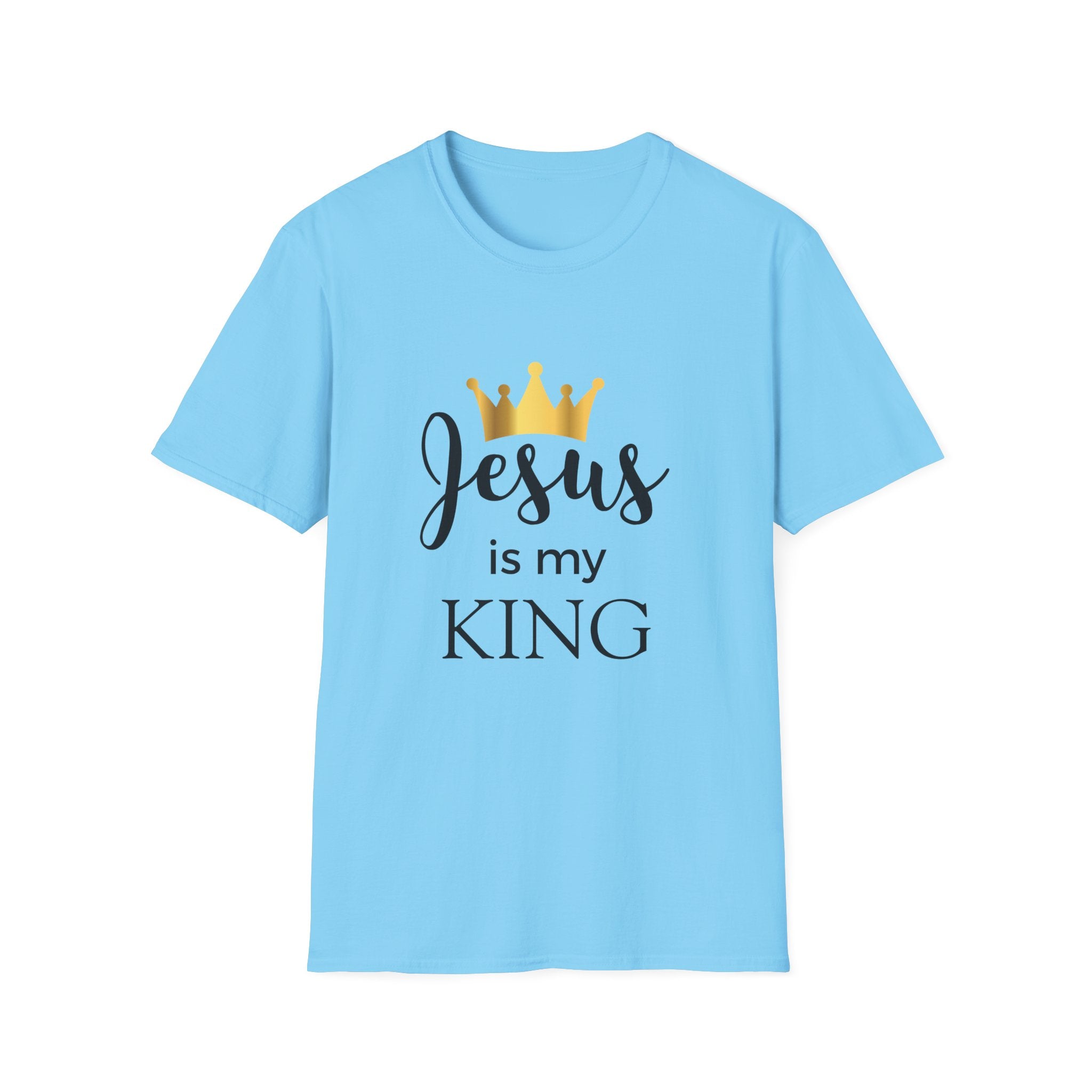 Jesus Is My King T-Shirt — Christian Faith Tee with Gold Crown