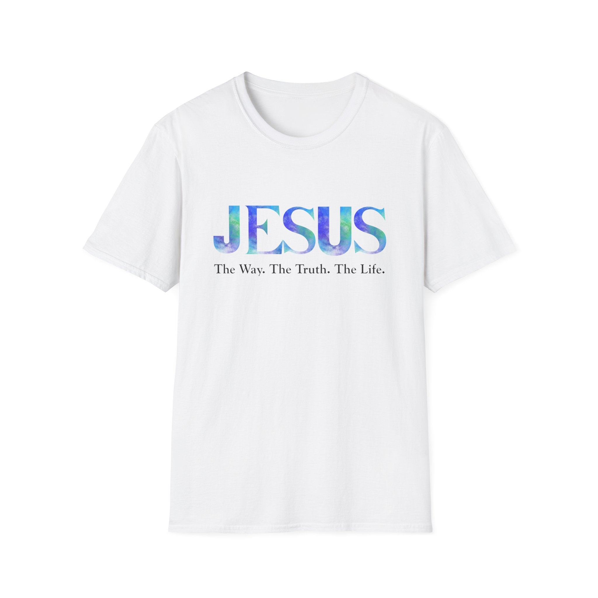 Jesus Watercolor Tee — "The Way. The Truth. The Life." Christian T-Shirt