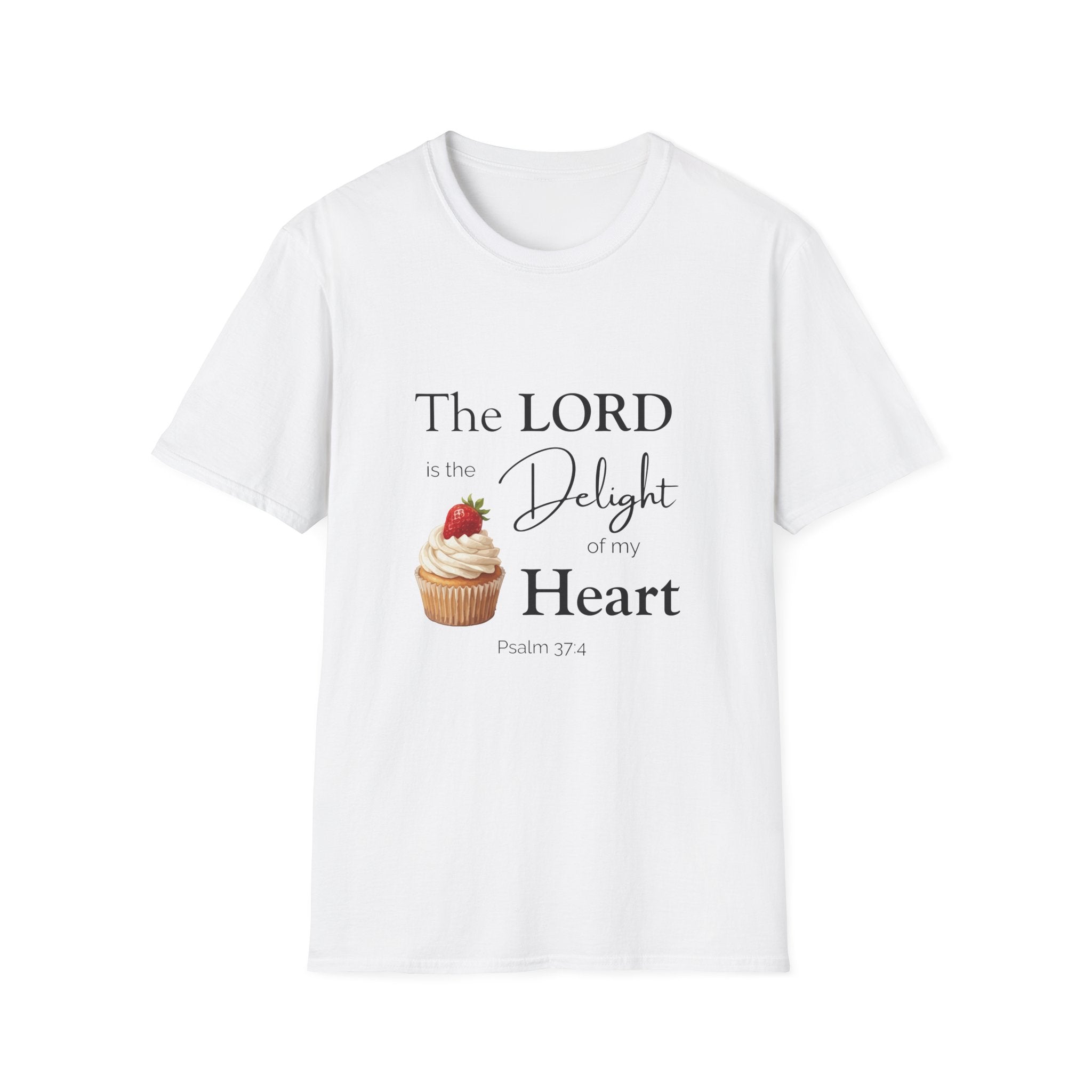 Faith Tee — “The LORD is the Delight of my Heart” Christian Graphic T-Shirt