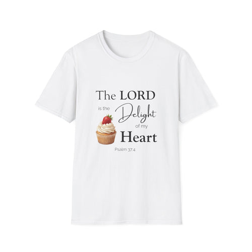 Faith Tee — “The LORD is the Delight of my Heart” Christian Graphic T-Shirt