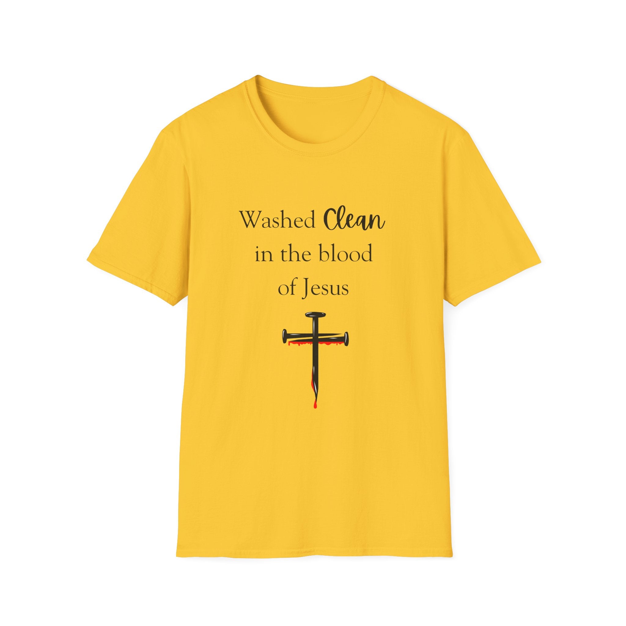 Washed Clean in the Blood of Jesus T-Shirt | Christian Cross Design