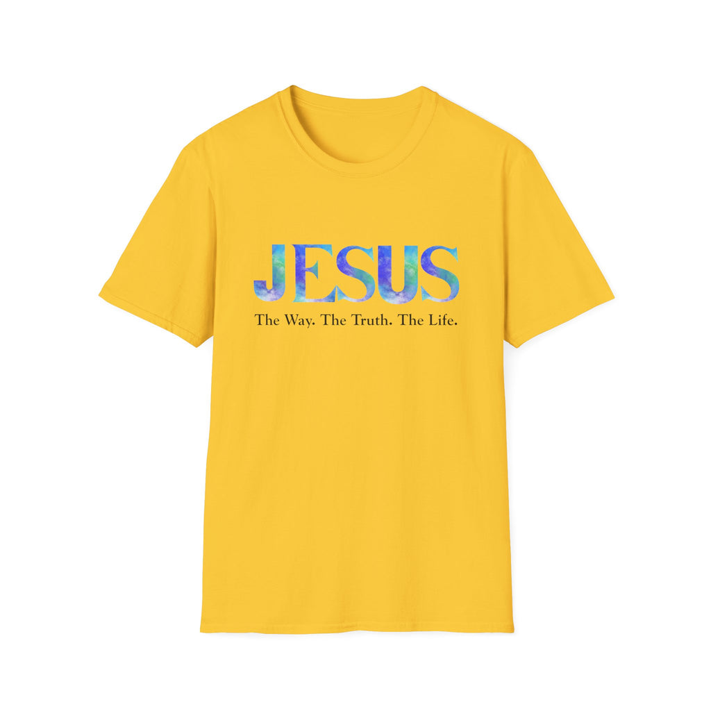 Jesus Watercolor Tee — "The Way. The Truth. The Life." Christian T-Shirt