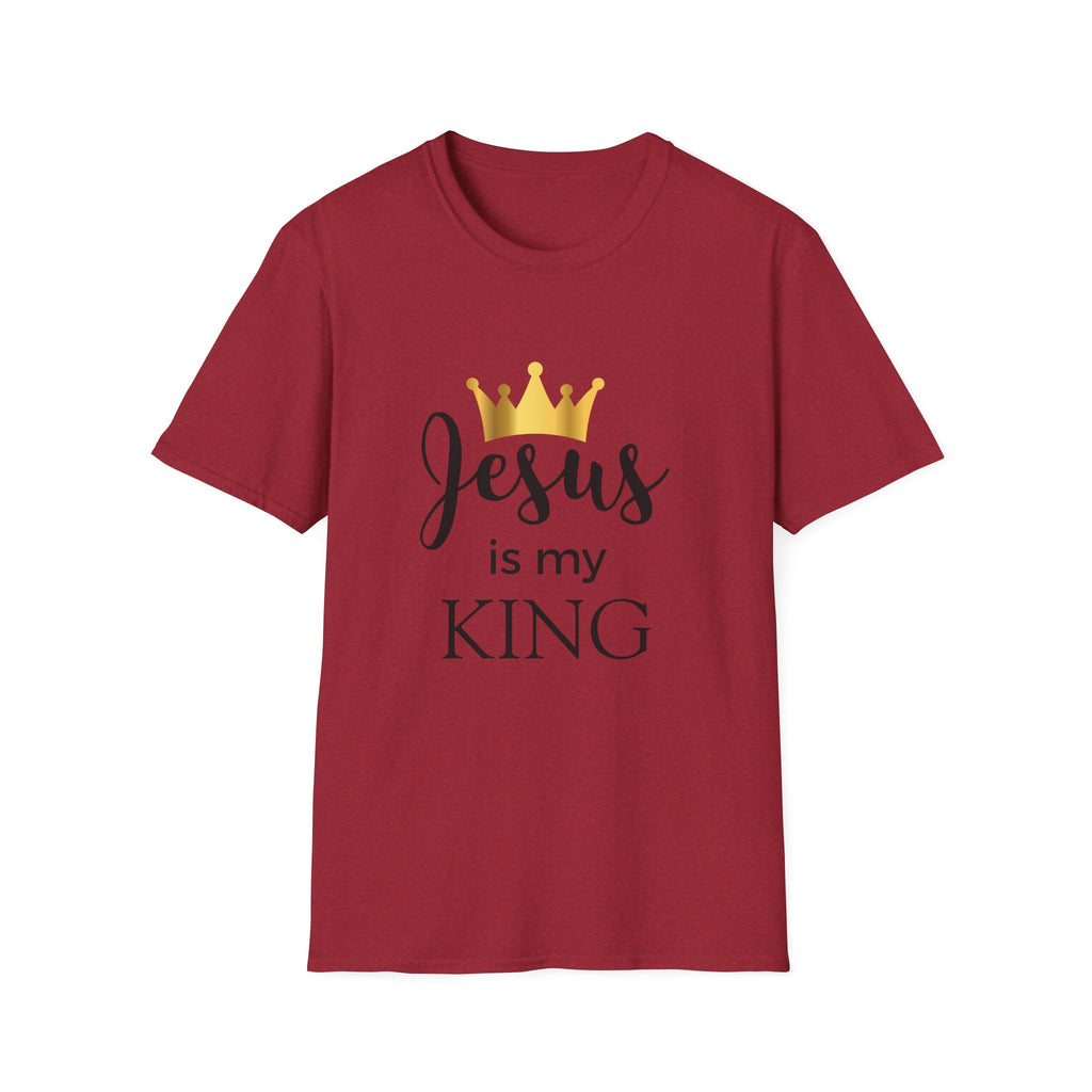 Jesus Is My King T-Shirt — Christian Faith Tee with Gold Crown