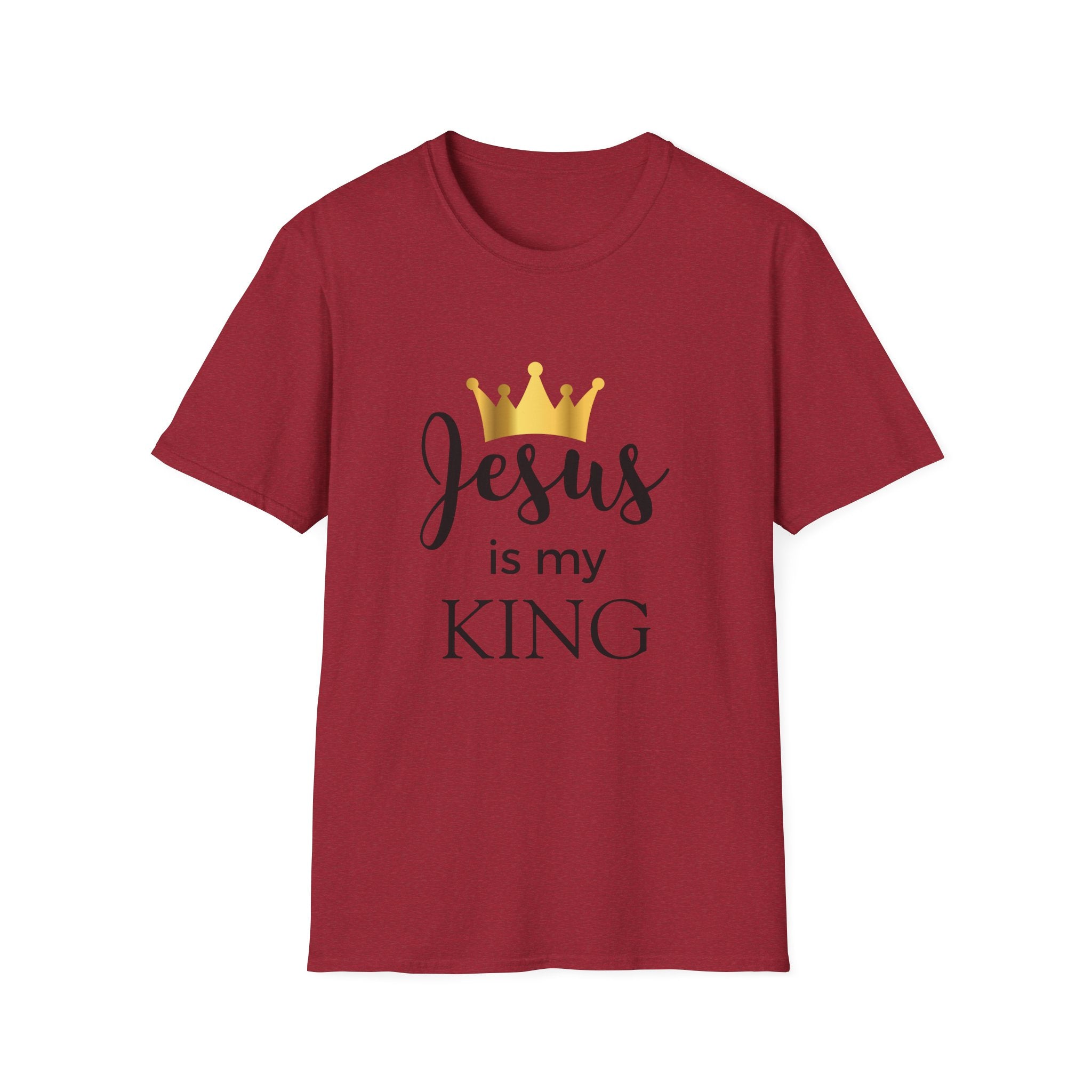 Jesus Is My King T-Shirt — Christian Faith Tee with Gold Crown