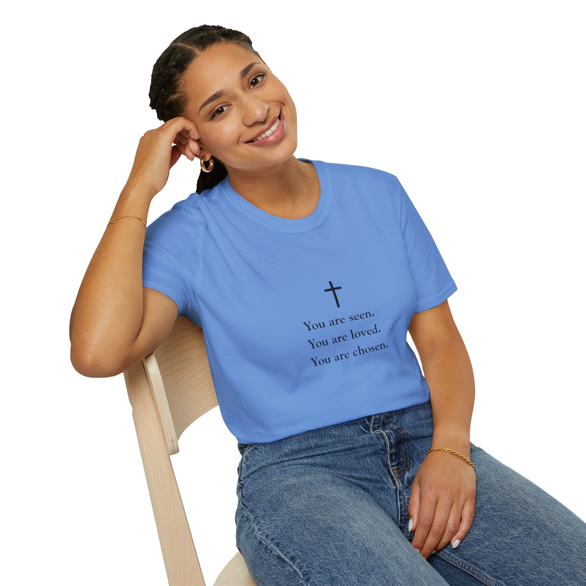Christian Message T-Shirt — "You are seen. You are loved. You are chosen."
