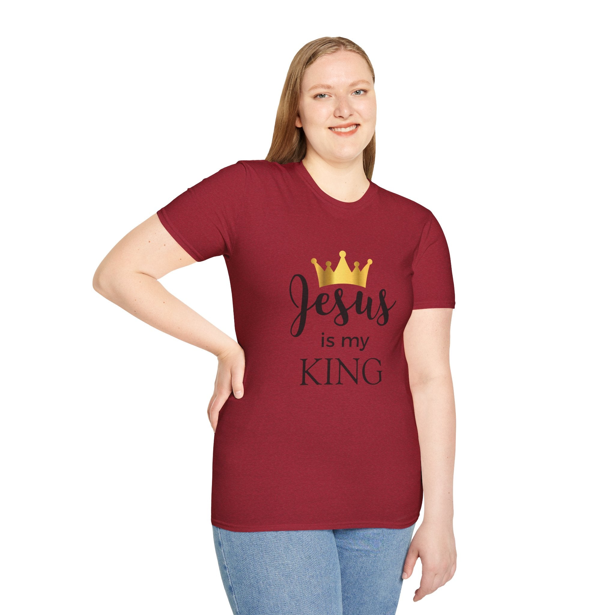 Jesus Is My King T-Shirt — Christian Faith Tee with Gold Crown