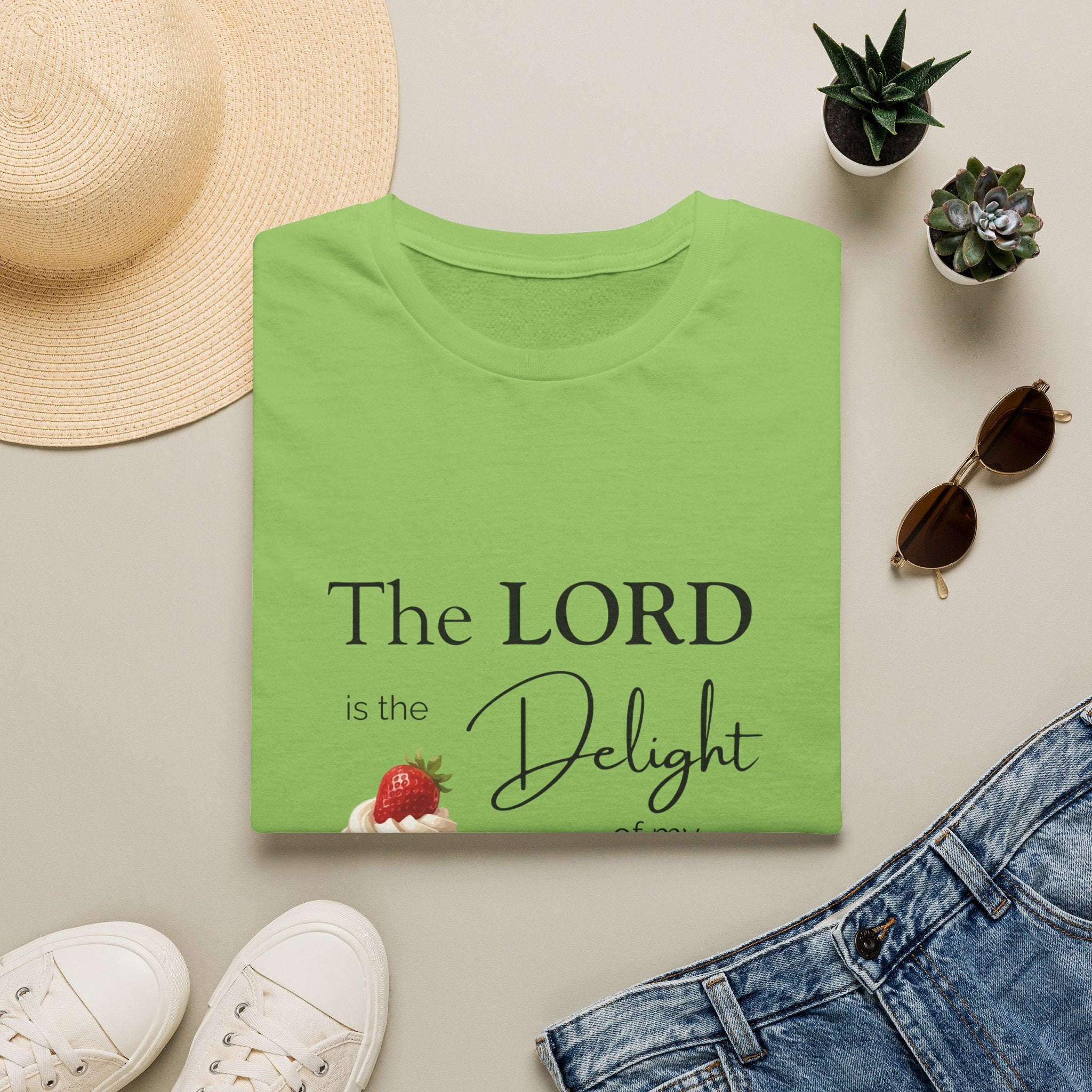 Faith Tee — “The LORD is the Delight of my Heart” Christian Graphic T-Shirt