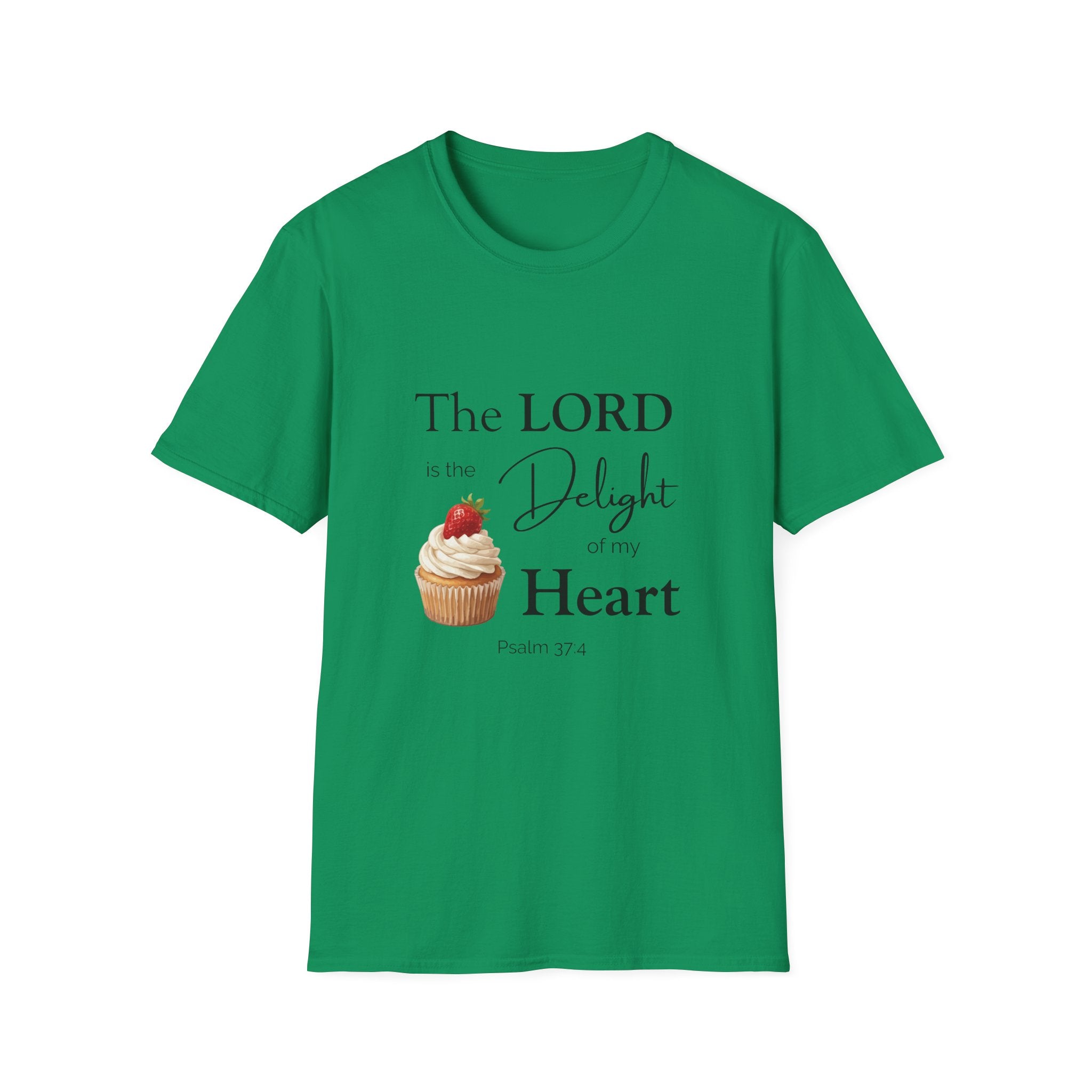 Faith Tee — “The LORD is the Delight of my Heart” Christian Graphic T-Shirt