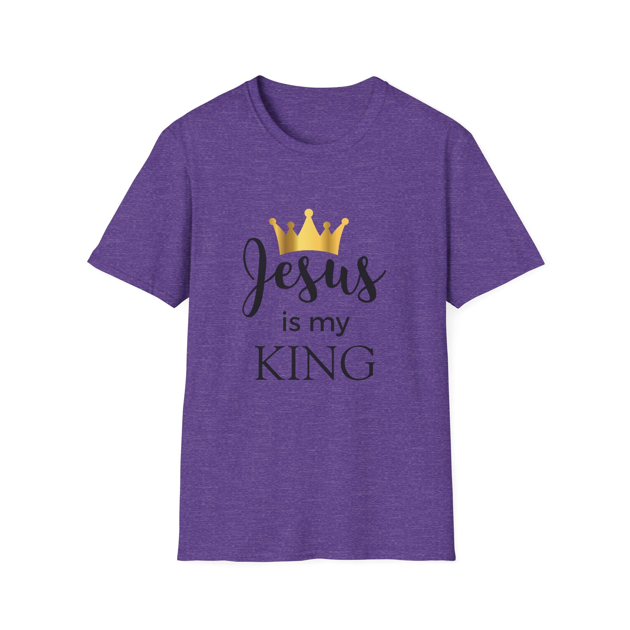 Jesus Is My King T-Shirt — Christian Faith Tee with Gold Crown