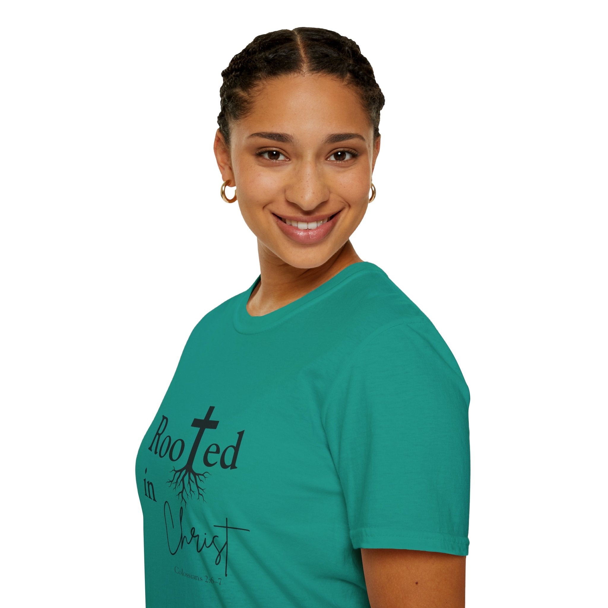 Rooted in Christ Cross & Roots T-Shirt — Christian Faith Tee