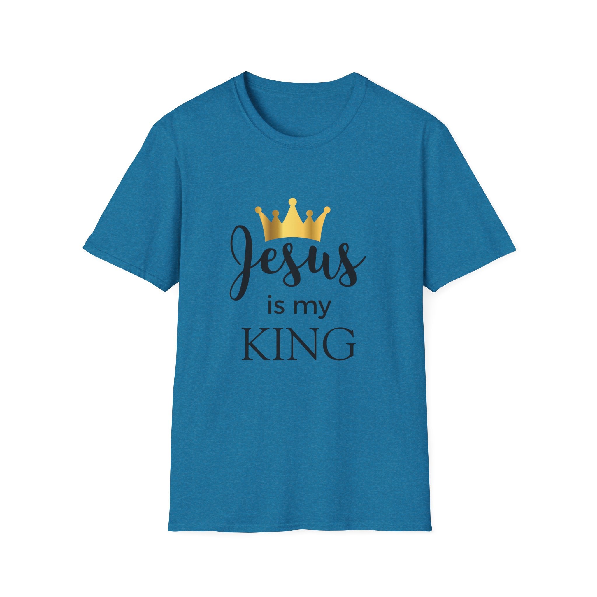 Jesus Is My King T-Shirt — Christian Faith Tee with Gold Crown