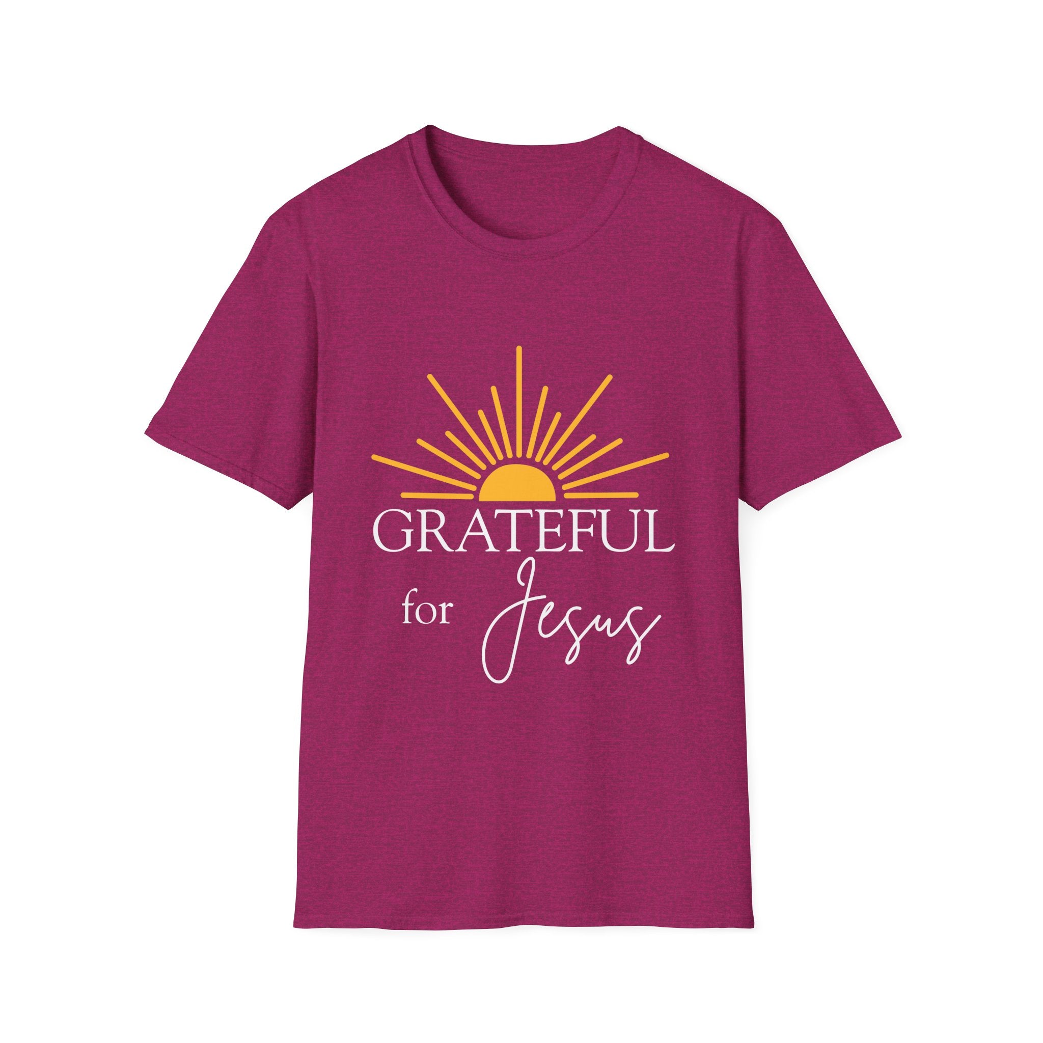 Grateful for Jesus Sunrise T-Shirt | Yellow Half Sun Graphic, Jesus Tee