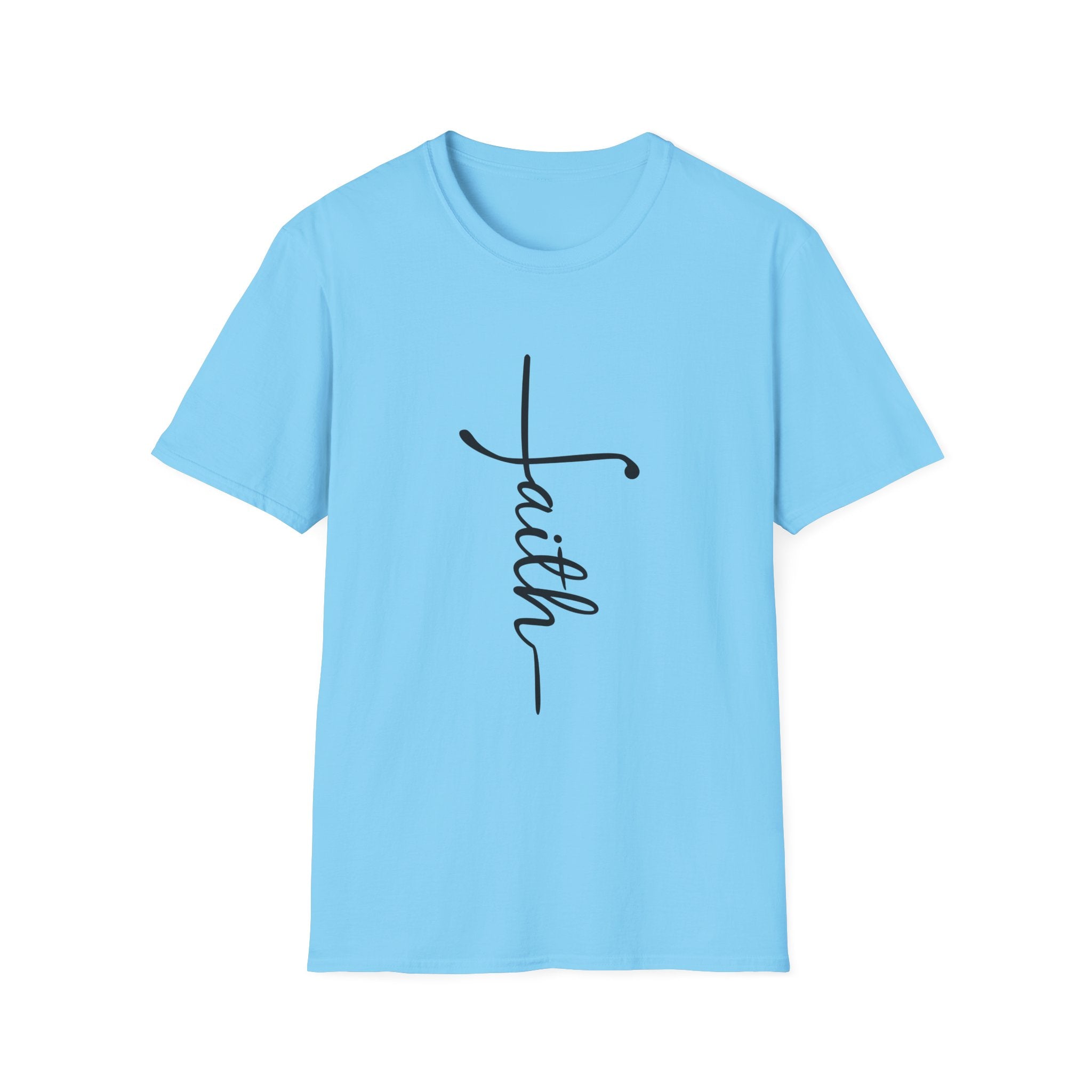 Faith Script T-Shirt — Vertical Handwritten Faith Tee
