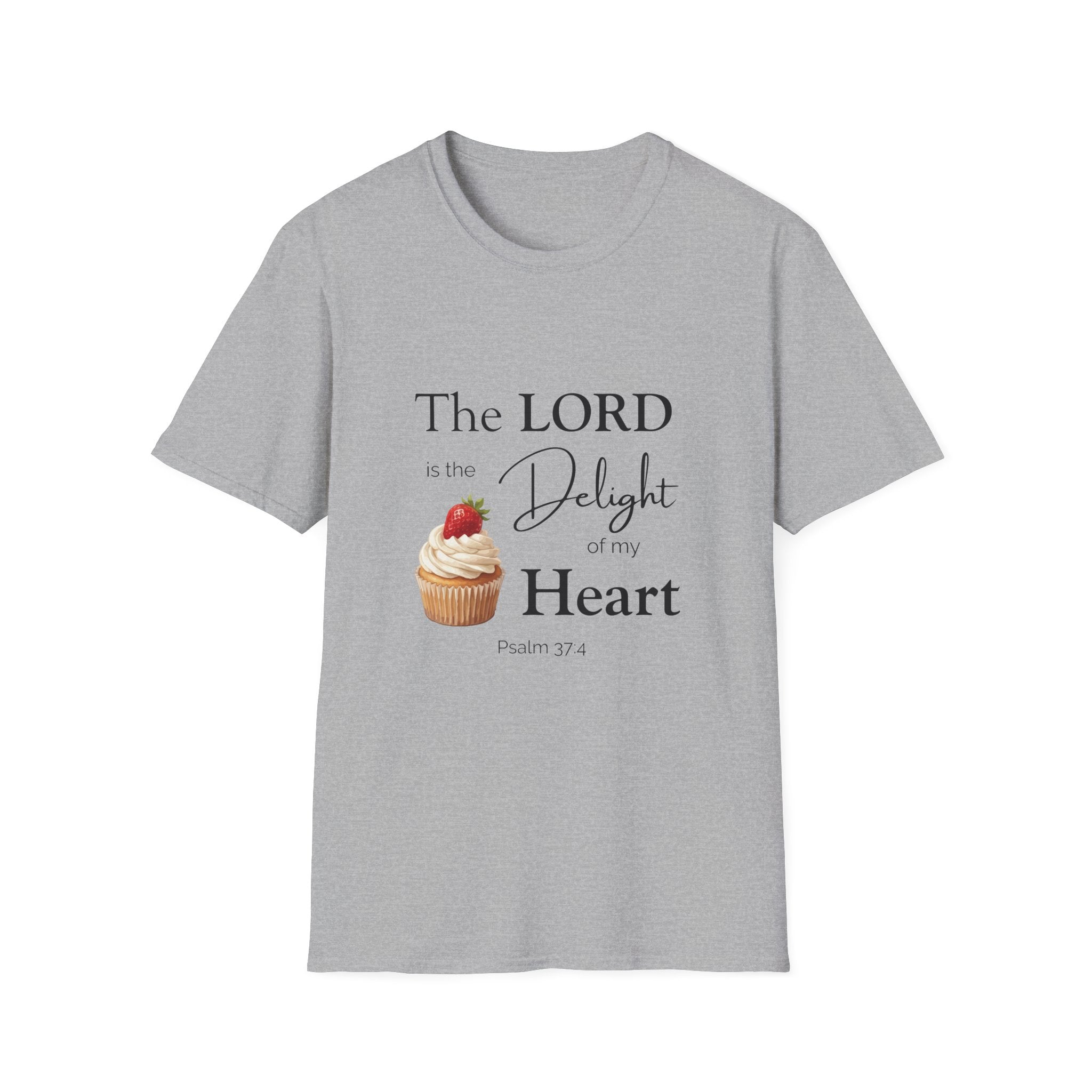 Faith Tee — “The LORD is the Delight of my Heart” Christian Graphic T-Shirt