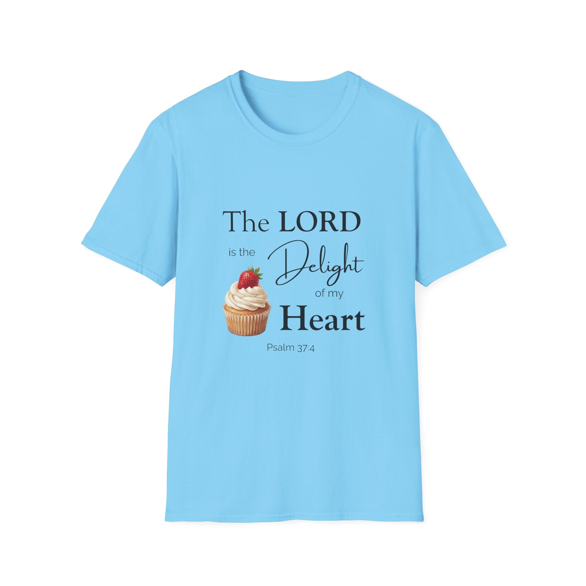 Faith Tee — “The LORD is the Delight of my Heart” Christian Graphic T-Shirt